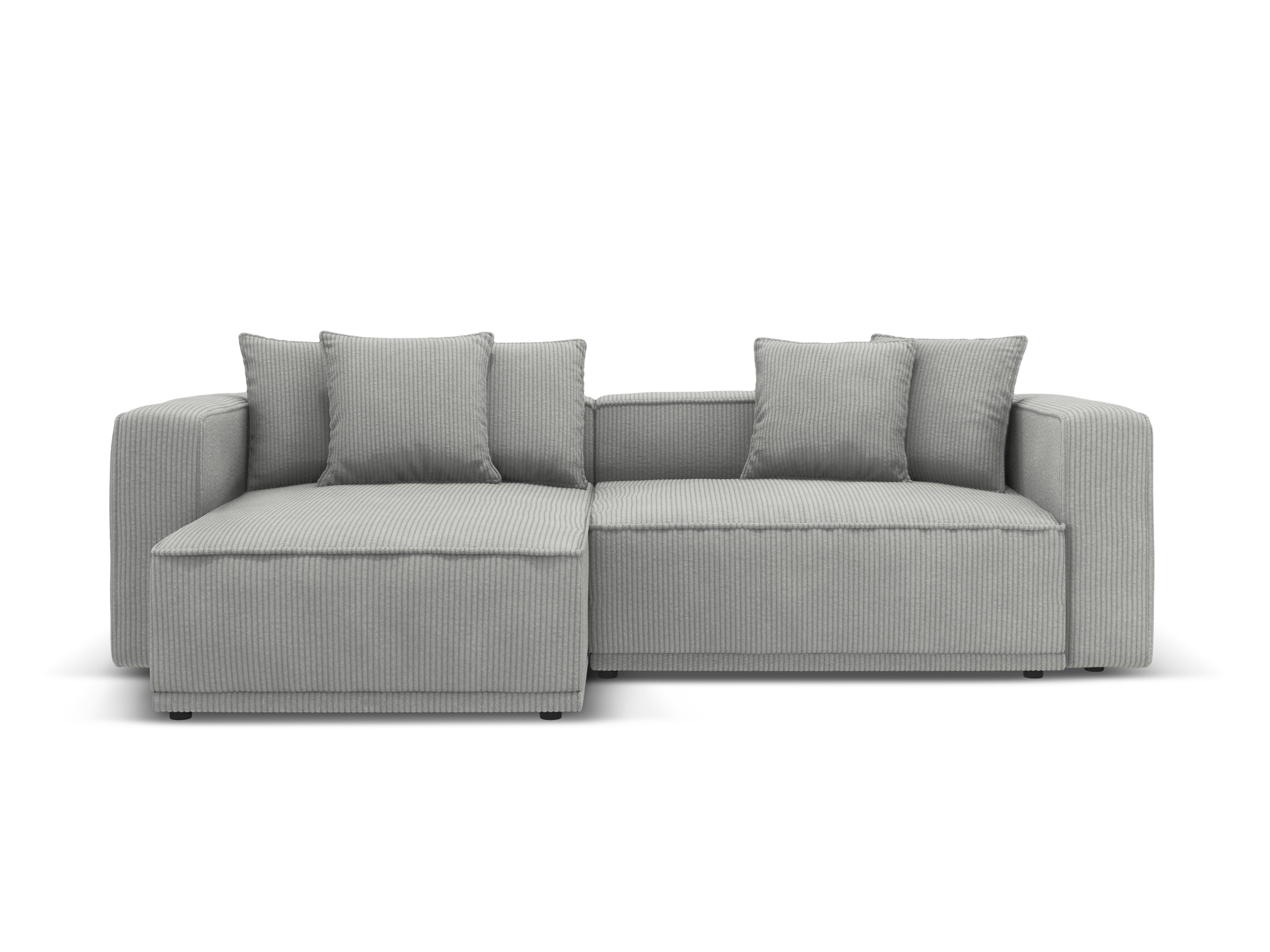 Left-sided corner sofa bed RIBES gray corduroy