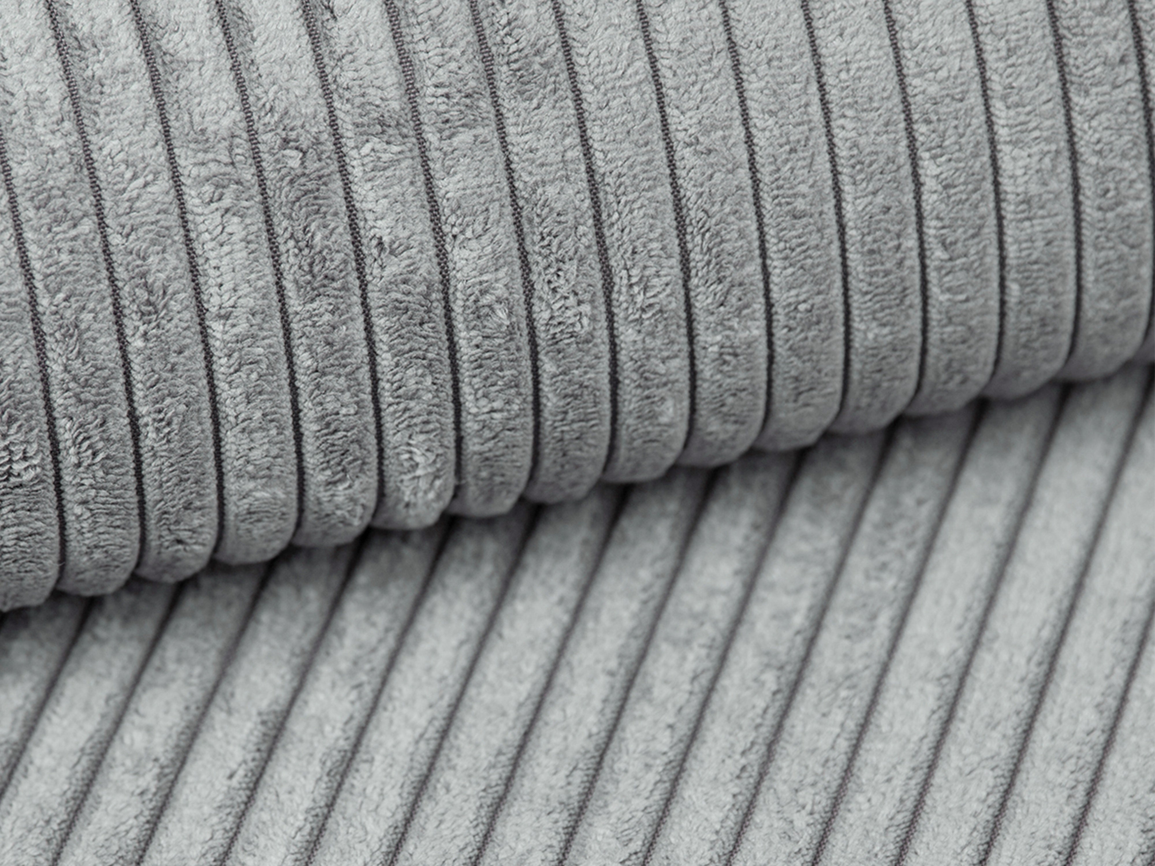 Left-sided corner sofa bed RIBES gray corduroy