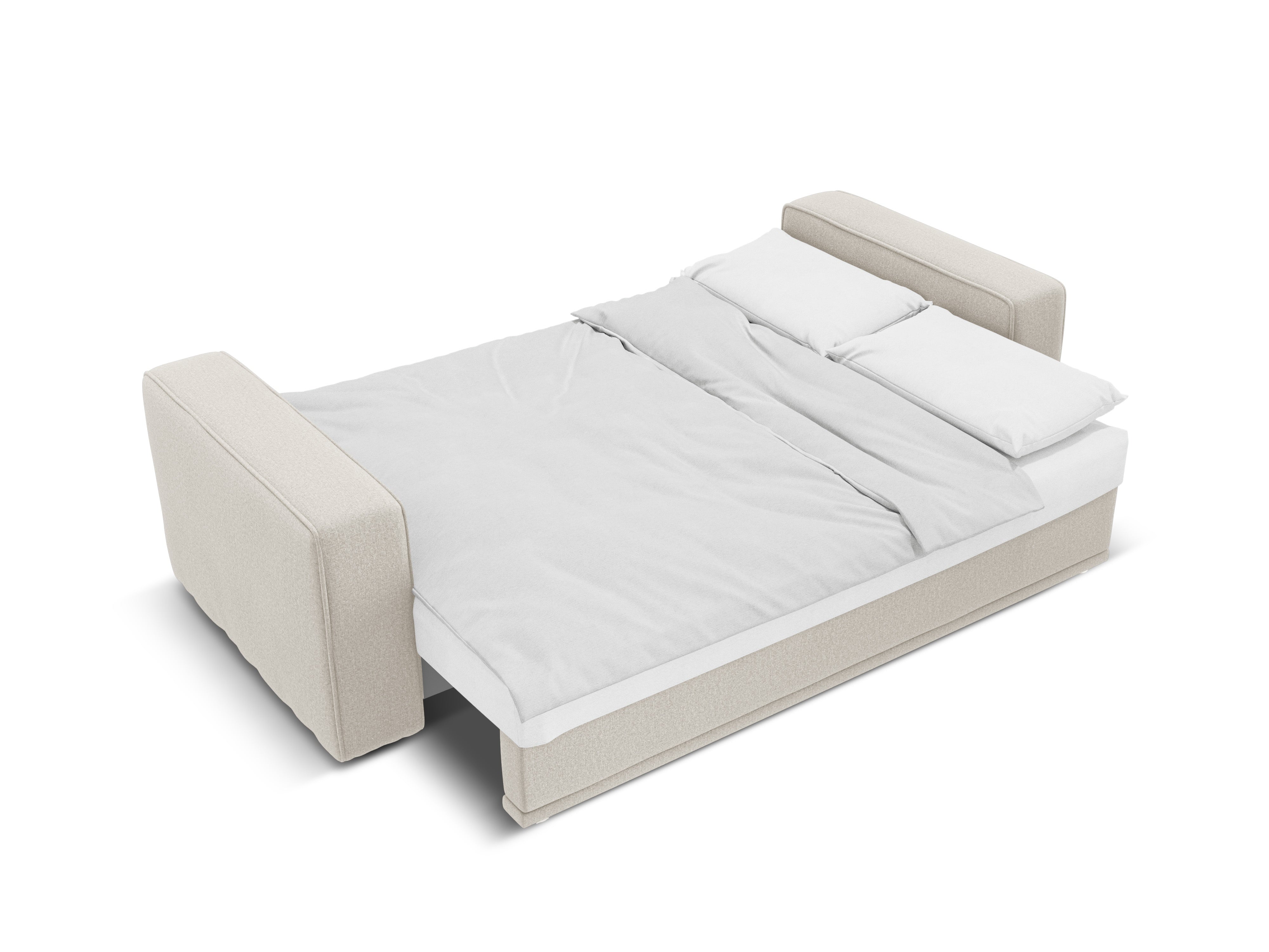 Rohová sedačka s funkciou spania RIBES béžový šenil