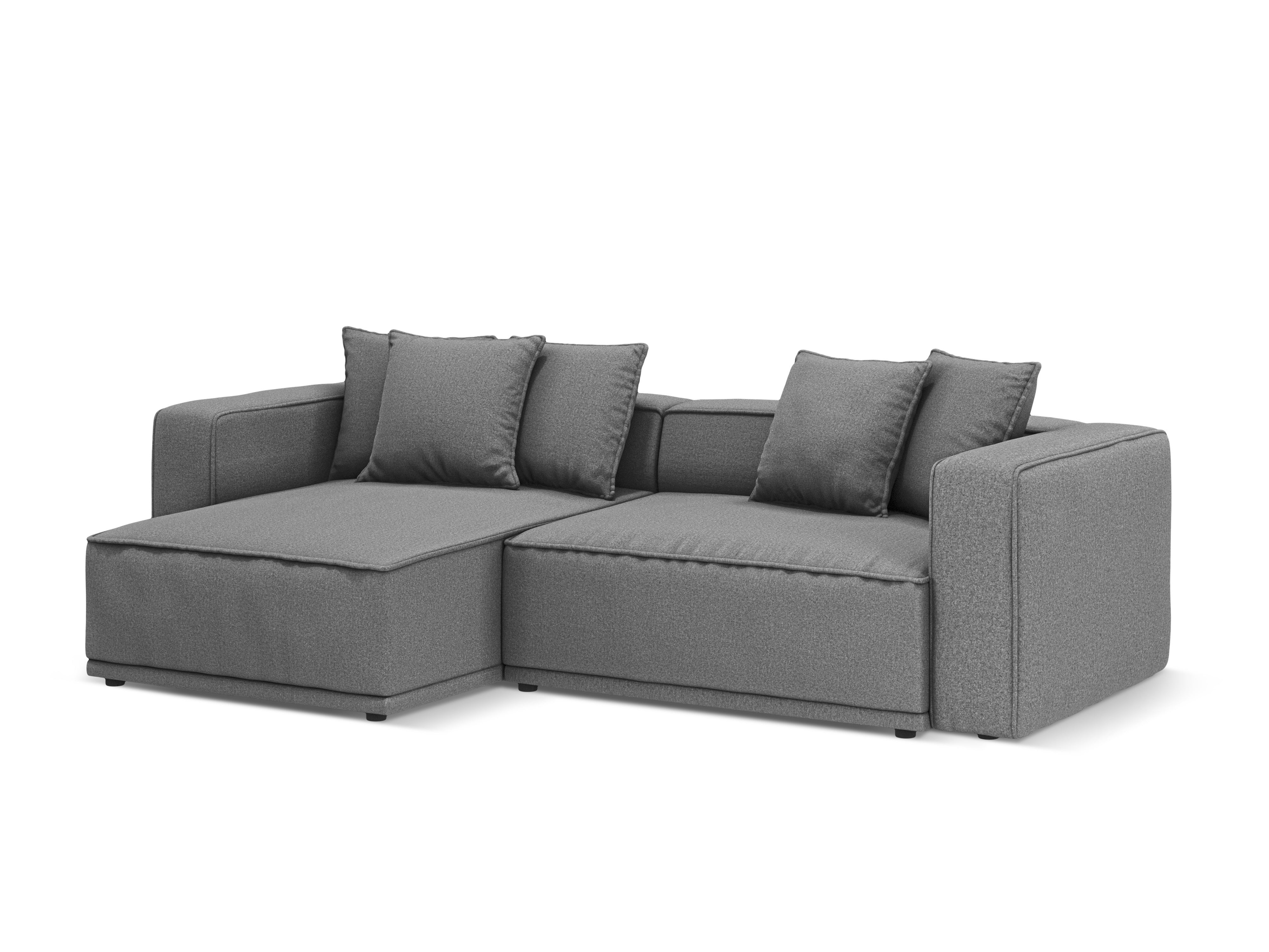 Rohová sedačka s funkciou spania RIBES šedý šenil