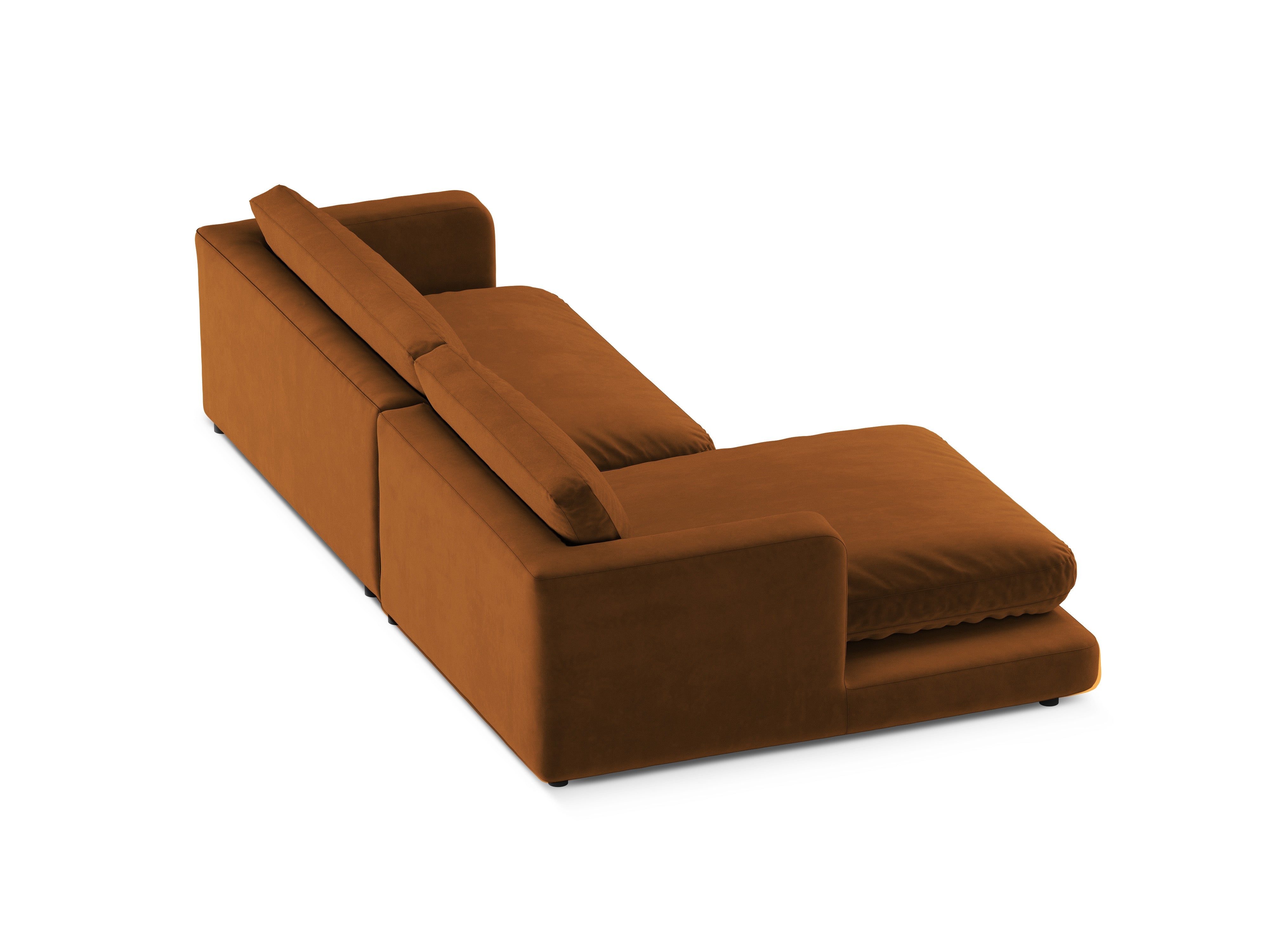 Sametový rohový gauč DAPHNE ľavý medený