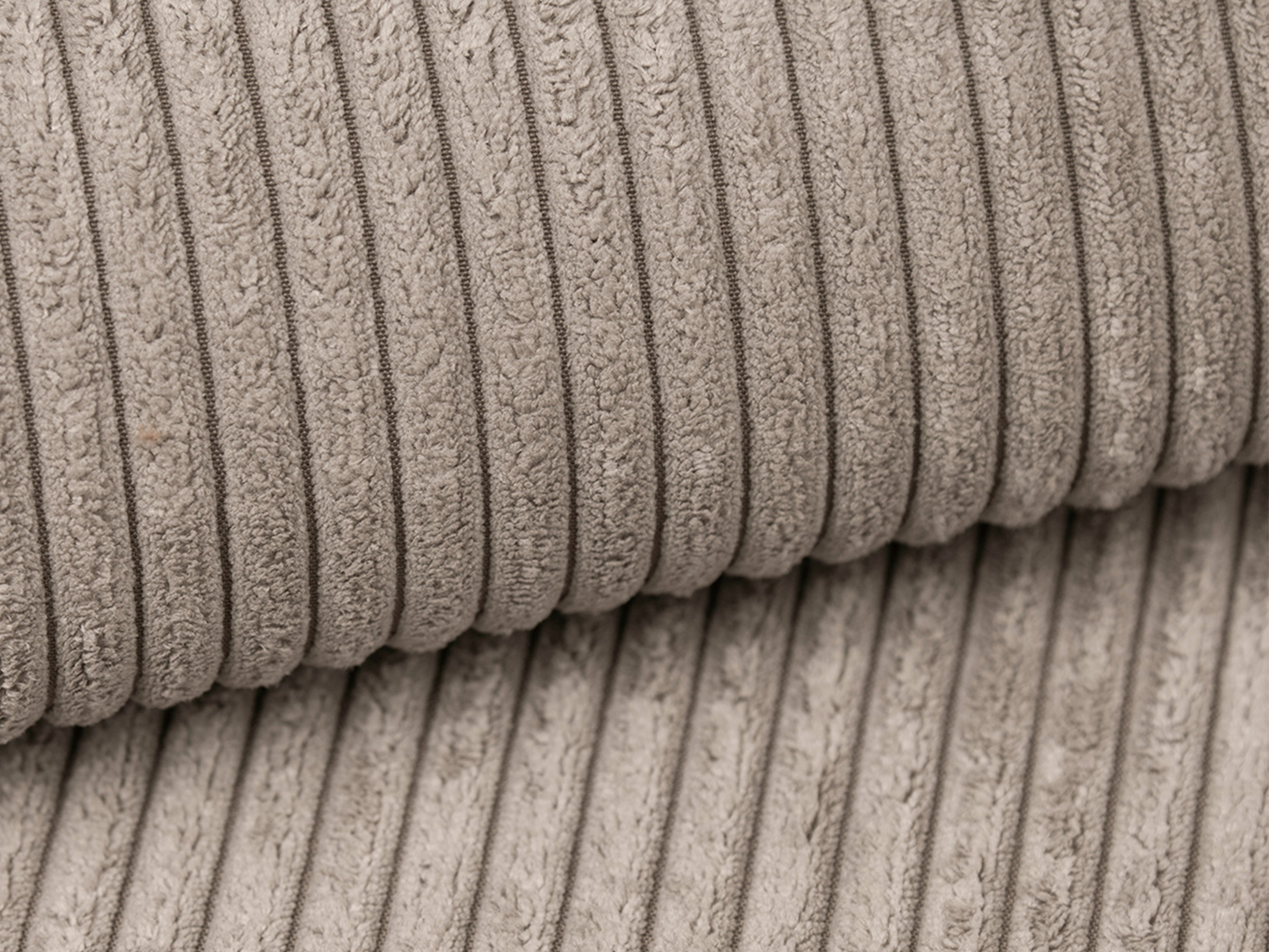 Right-sided corner sofa bed RIBES beige corduroy