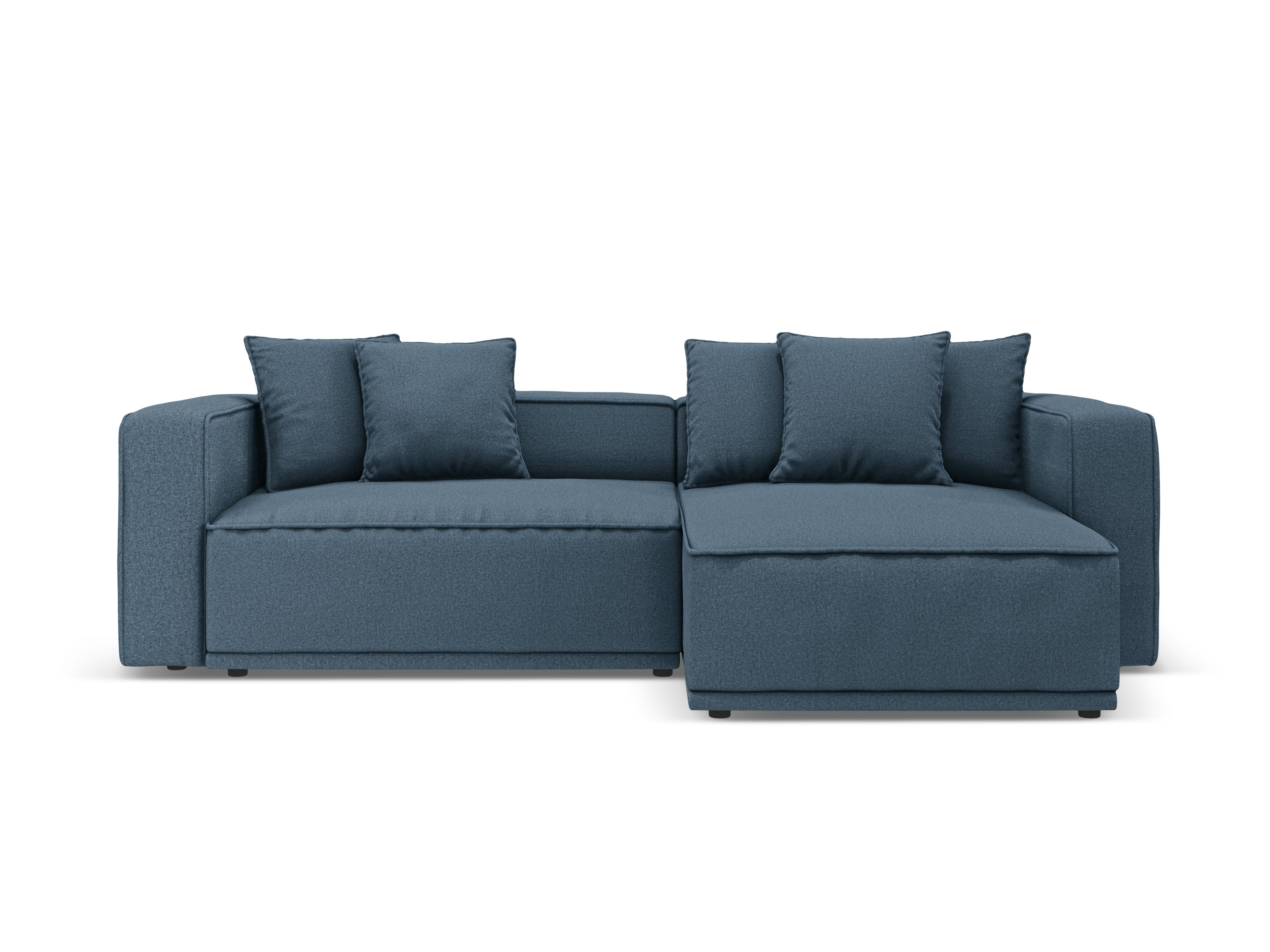 Right-sided corner sofa bed RIBES denim blue chenille