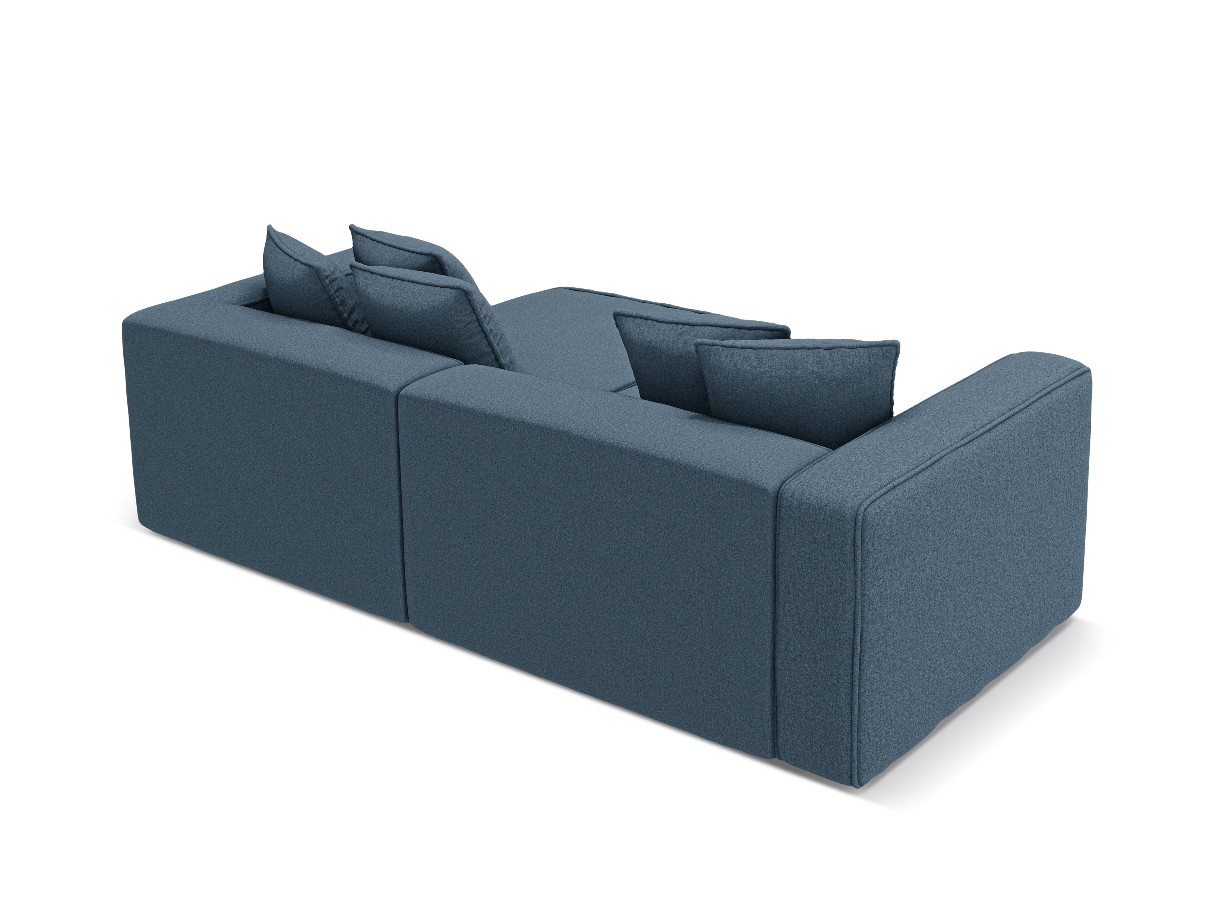 Right-sided corner sofa bed RIBES denim blue chenille