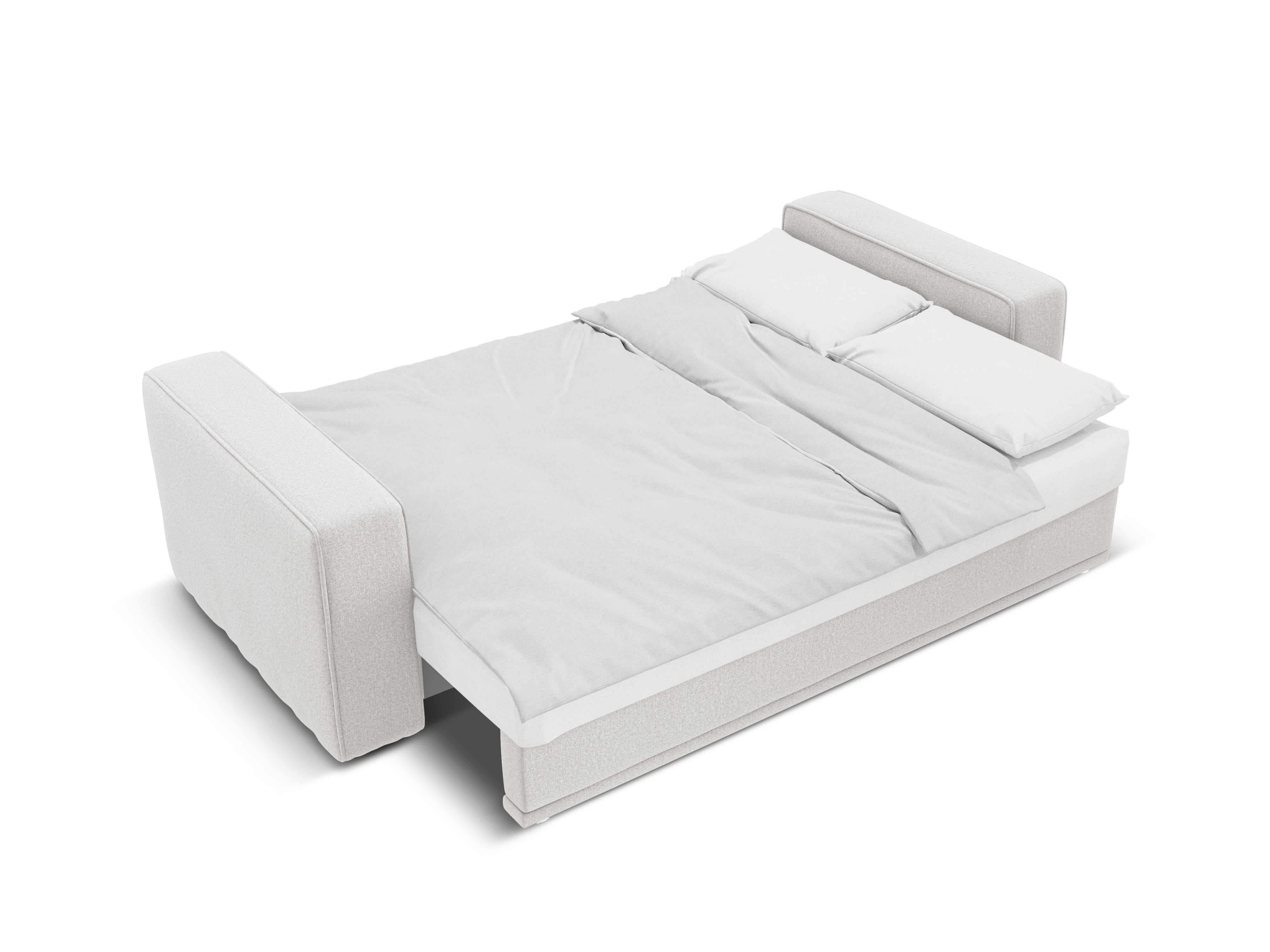 Pravostranný rohový gauč s funkciou spania RIBES strieborný šenil