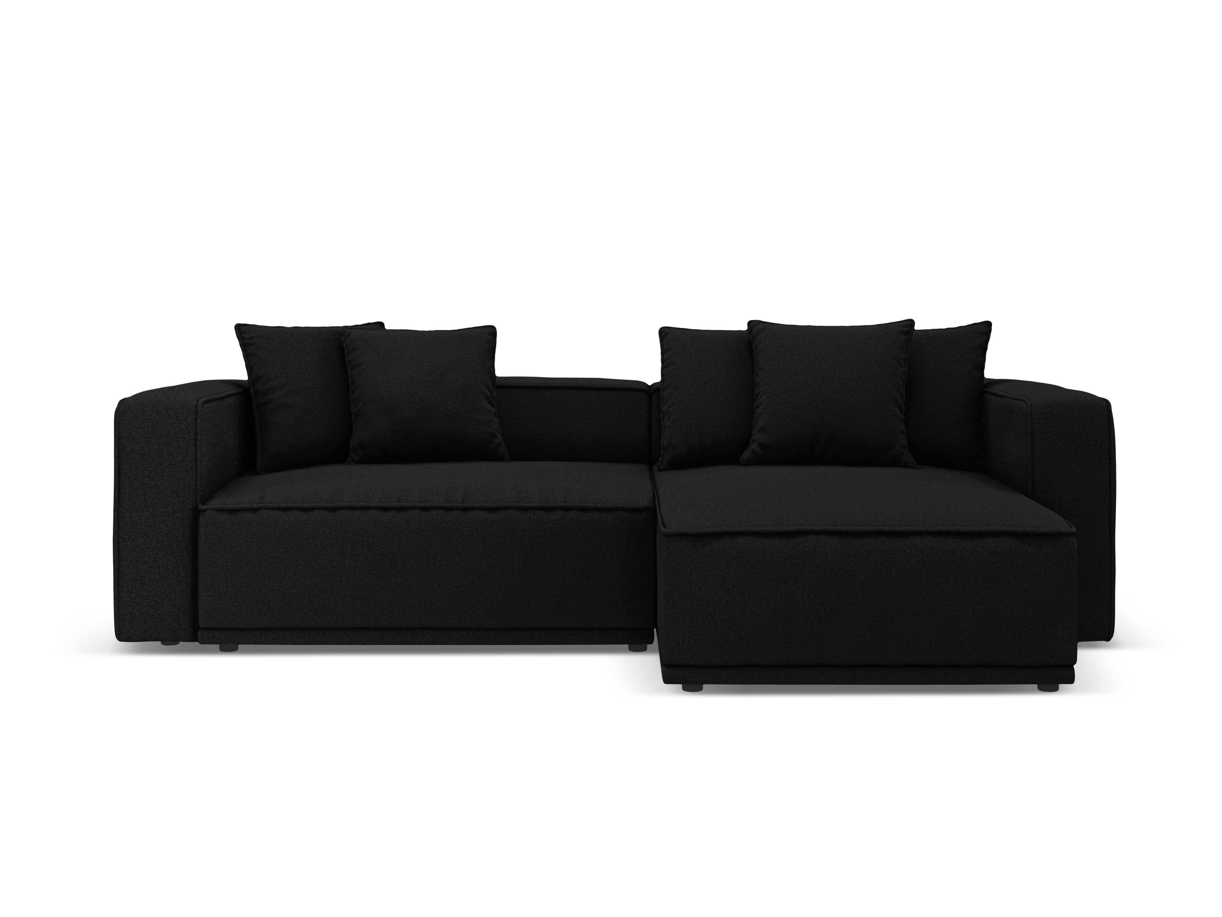 Pravostranný rohový gauč s funkciou spania RIBES čierny šenil