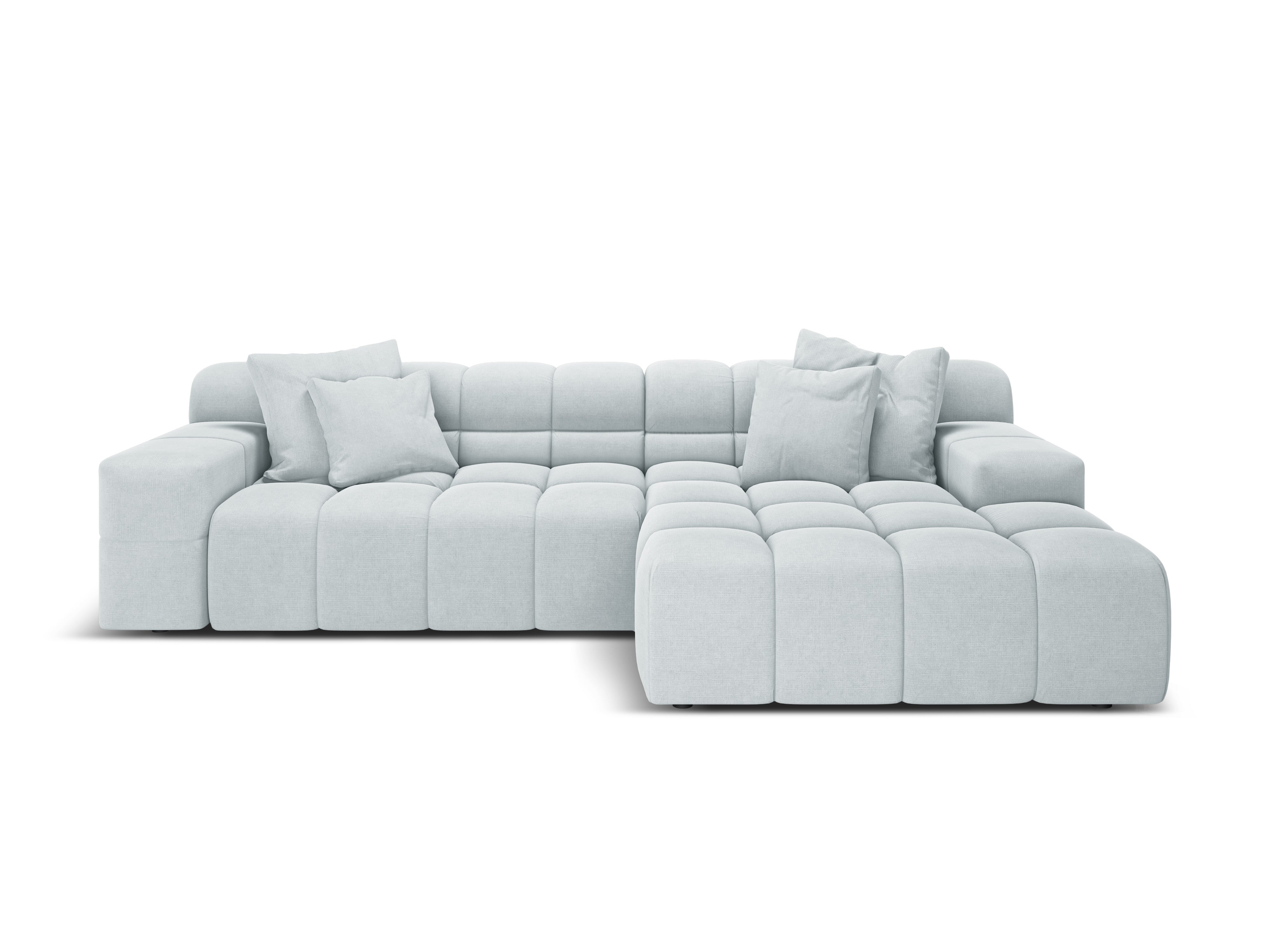 Right-facing 3-seater corner sofa AGAVE gray chenille