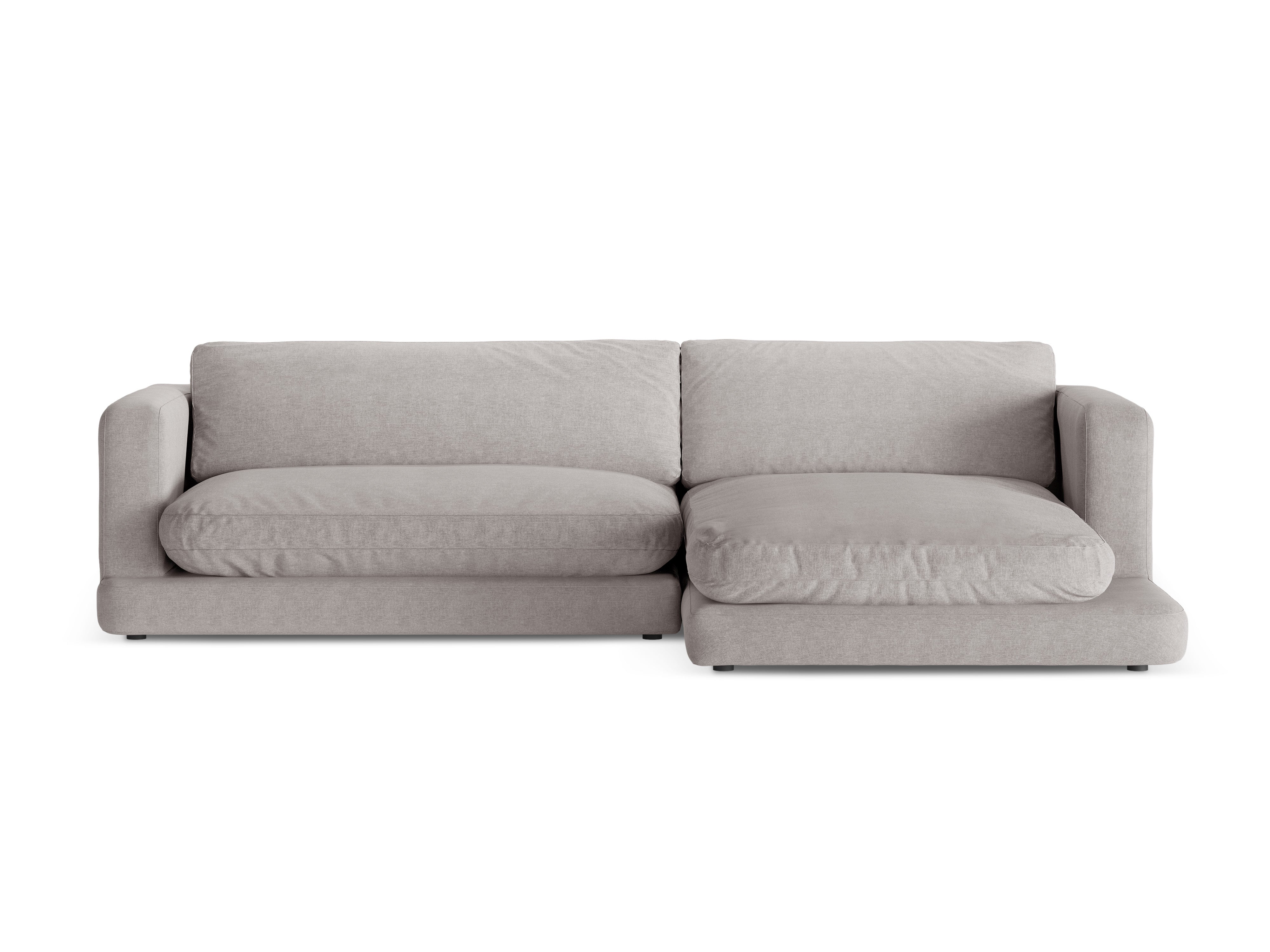 Right-sided corner sofa DAPHNE warm gray chenille