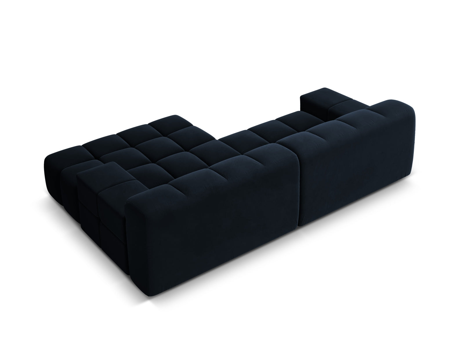 Sametový rohový gauč pre dve osoby pravý AGAVE granátový