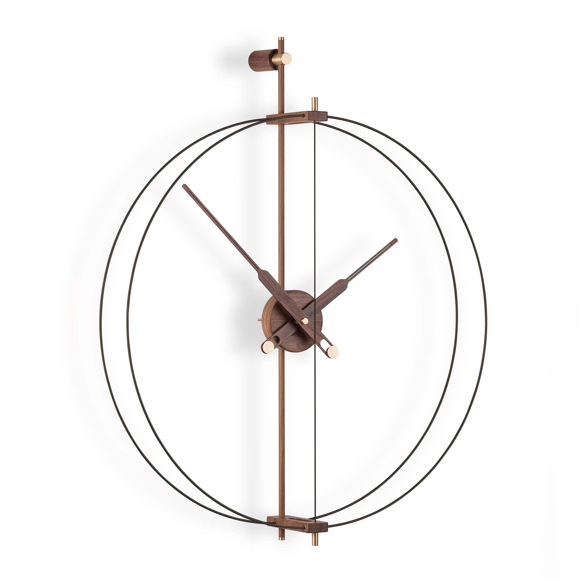 Nástenné hodiny MINI BARCELONA PREMIUM orechové drevo s čiernym povrchom