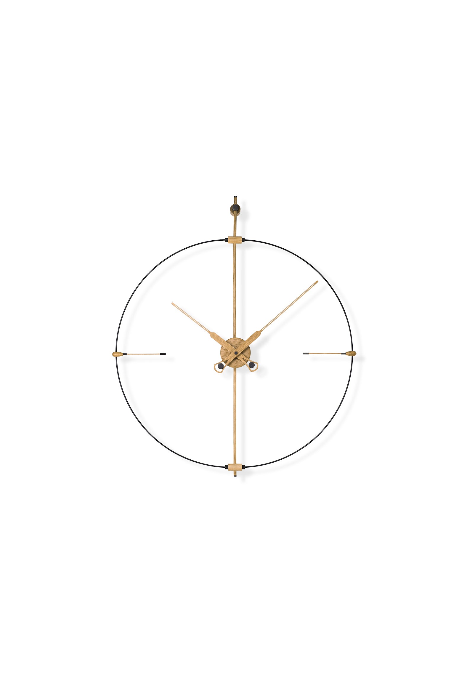 Nástenné hodiny MINI BILBAO PREMIUM z dubového dreva s čiernym povrchom