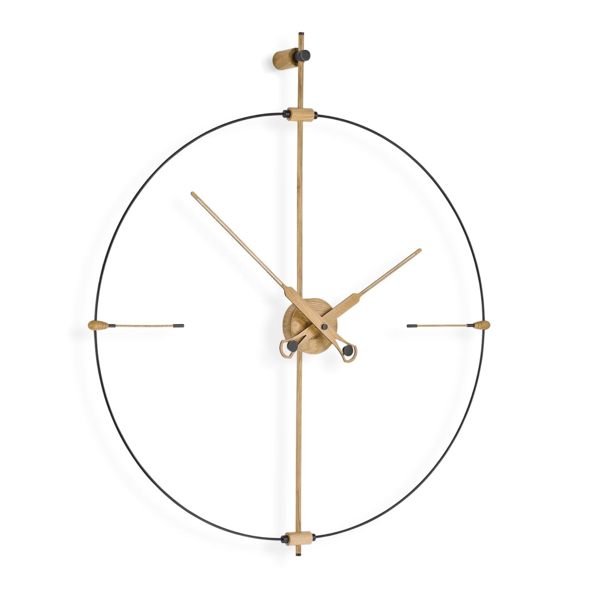 Nástenné hodiny MINI BILBAO PREMIUM z dubového dreva s čiernym povrchom