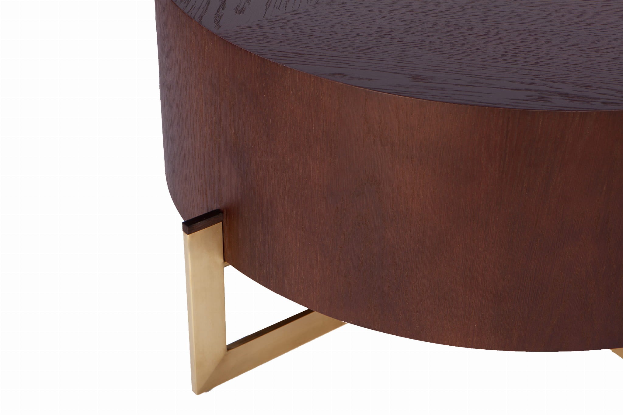 KRYSS brown coffee table with a gold base