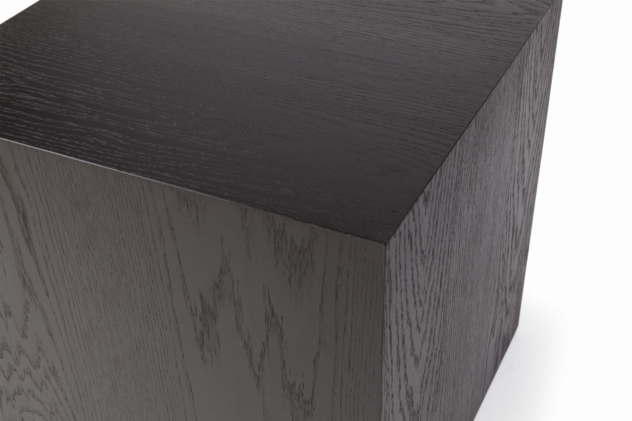 KUB Black Coffee Table with Oak Veneer