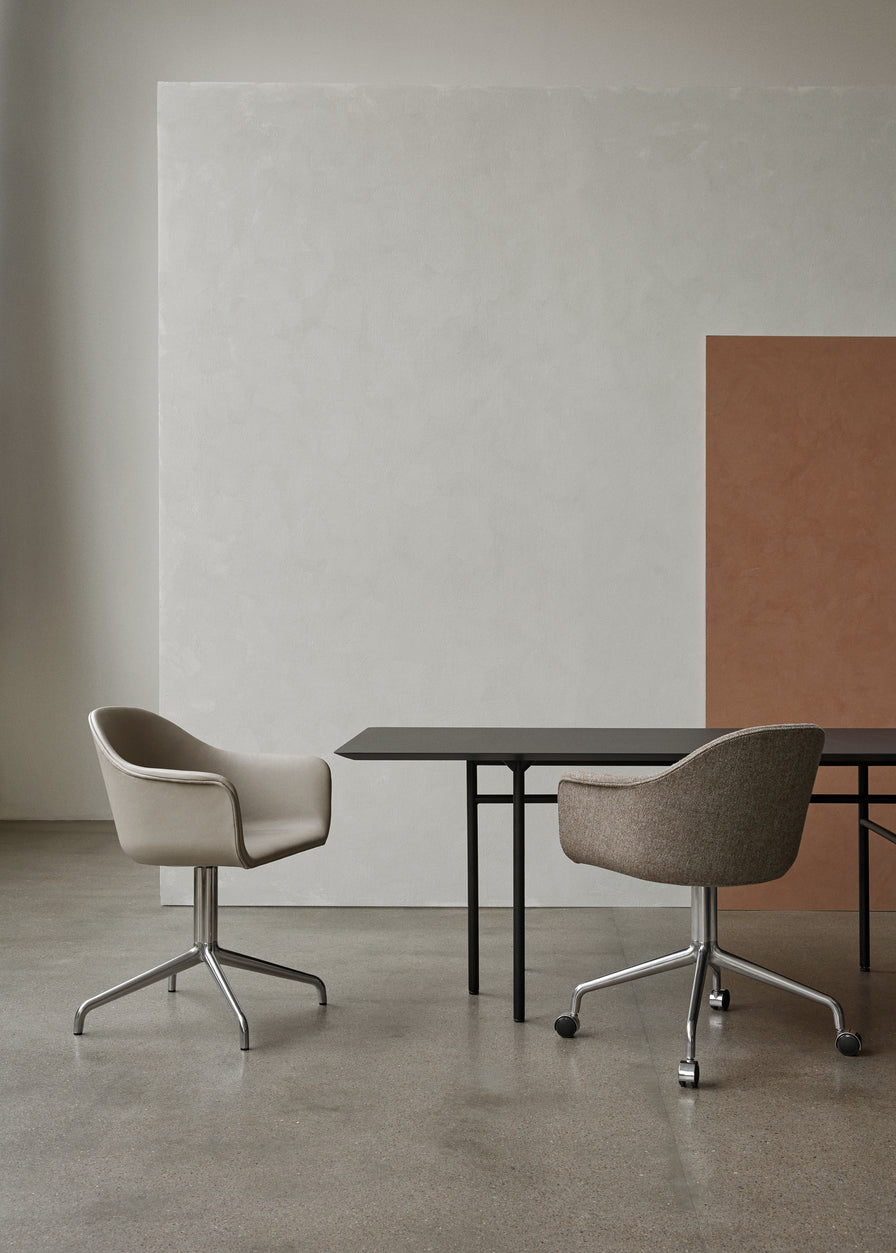 Kancelárske kreslo HARBOUR šedá koža s čiernym podstavcom