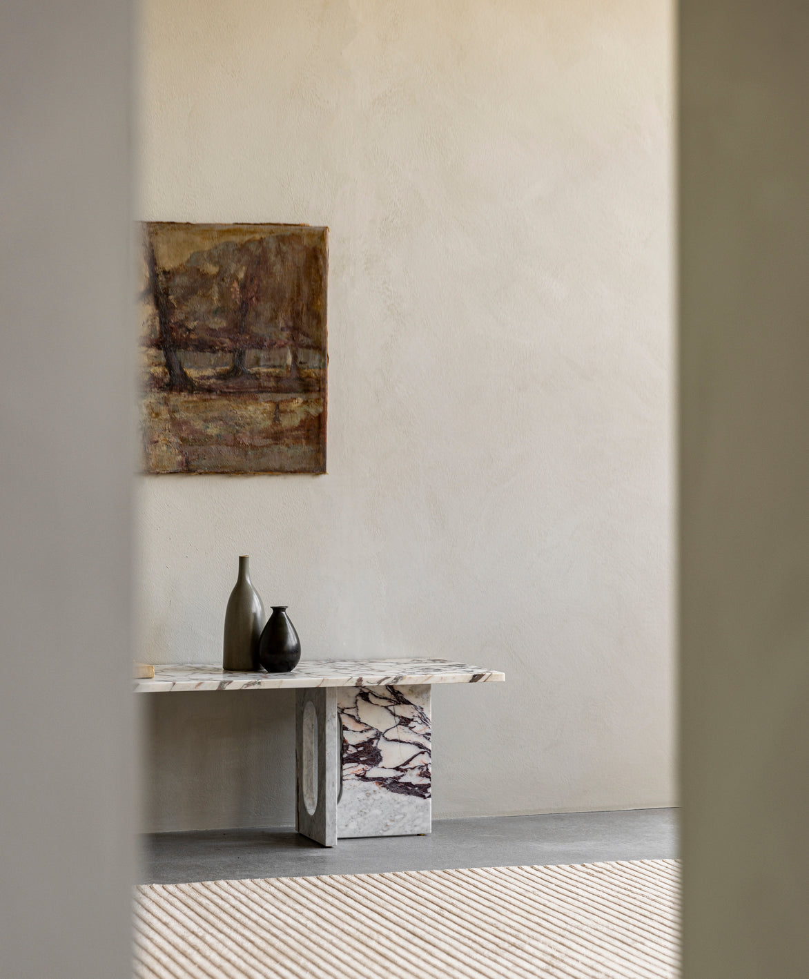 ANDROGYNE coffee table white-brown marble