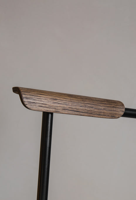 Armchair CO light beige with oak backrest