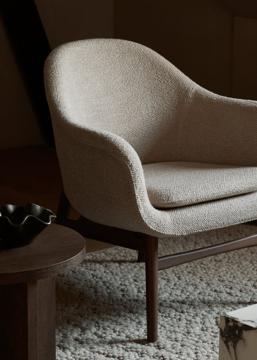 HARBOUR beige armchair with oak base