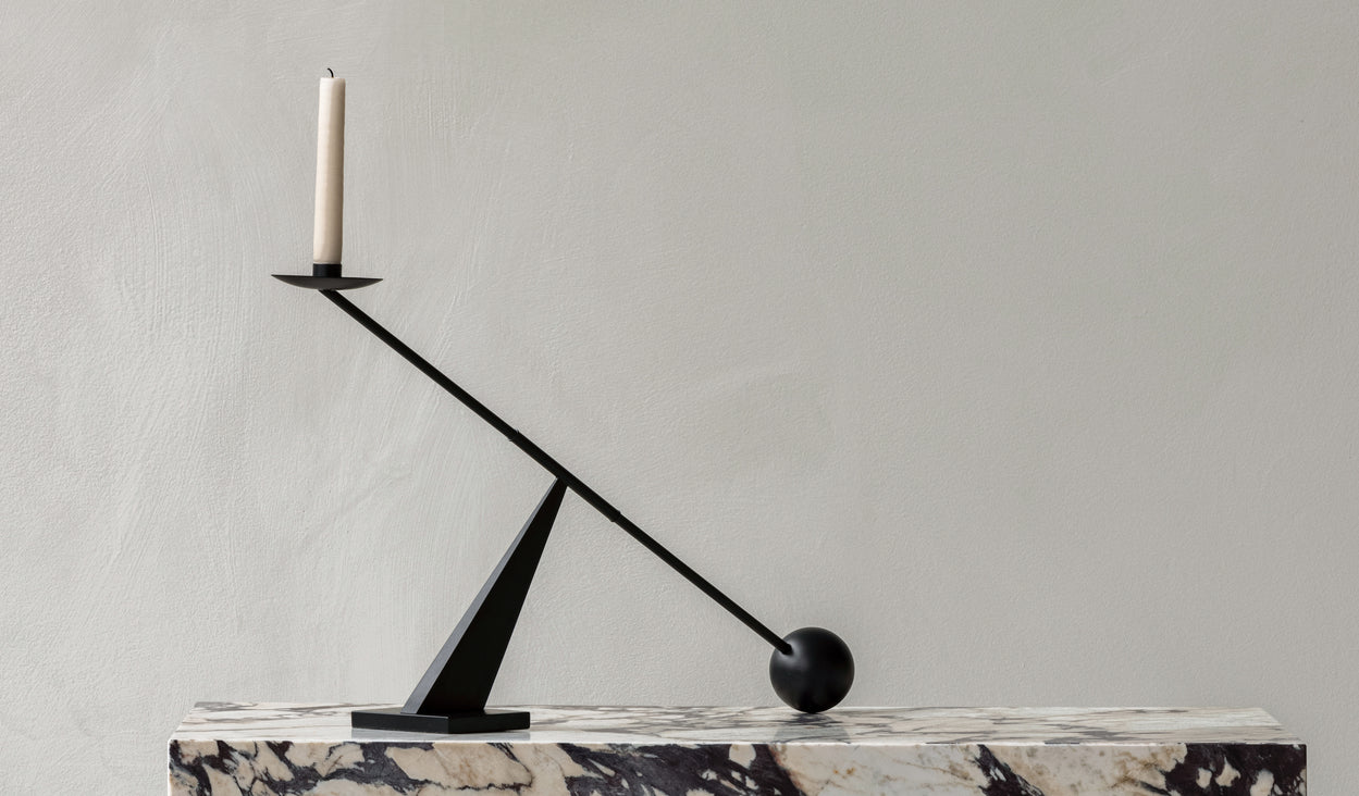 INTERCONNECT Candle Holder in Bronzed Brass