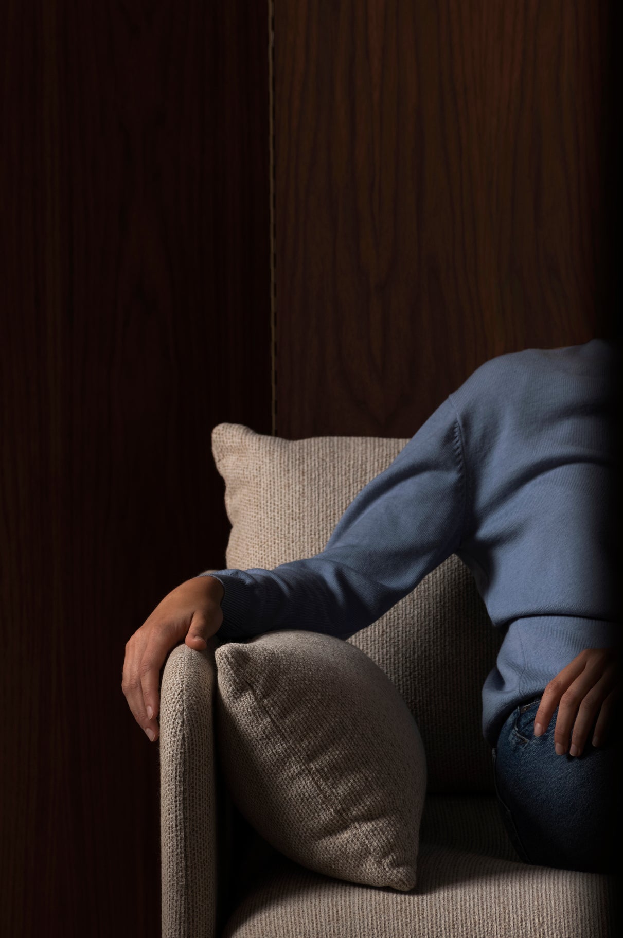 OFFSET light beige armchair