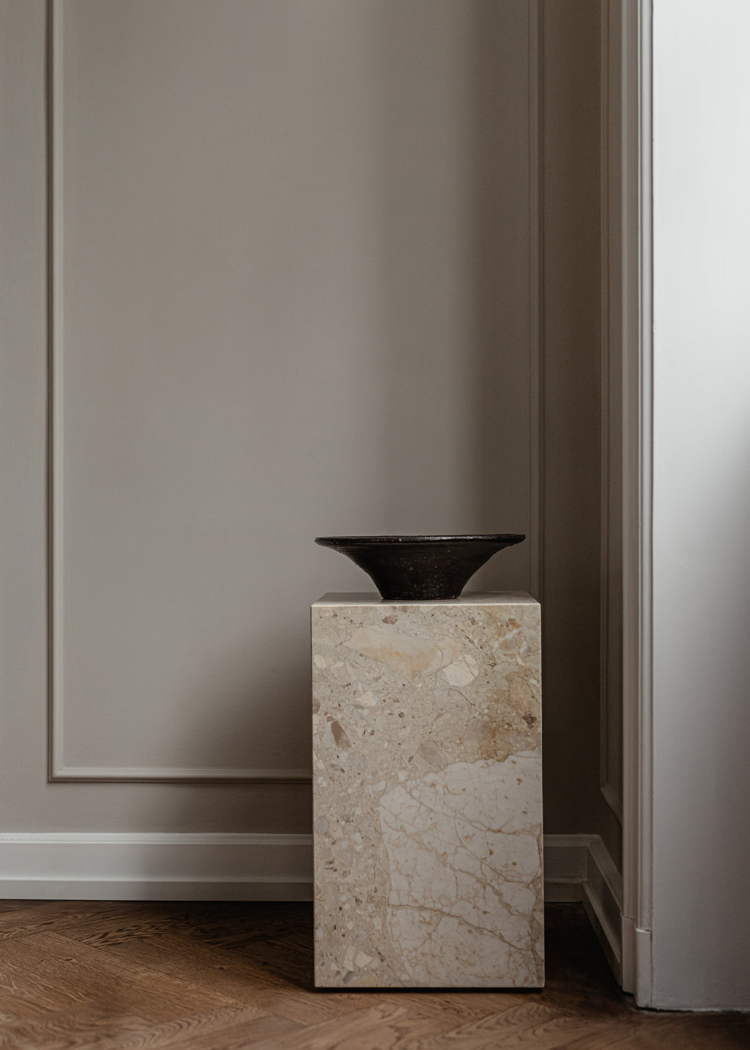 PLINTH side table sandy stone