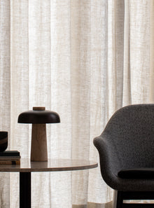 HARBOUR beige armchair with oak base