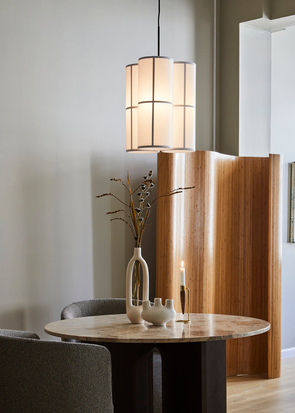 Round Table ANDROGYNE Gray Marble with Dark Oak Base