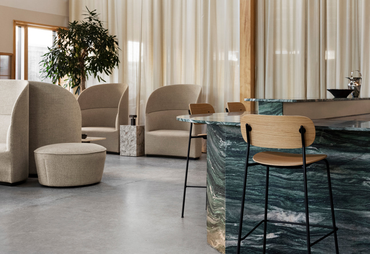 Kreslo s vysokým operadlom TEAROOM svetlo béžové