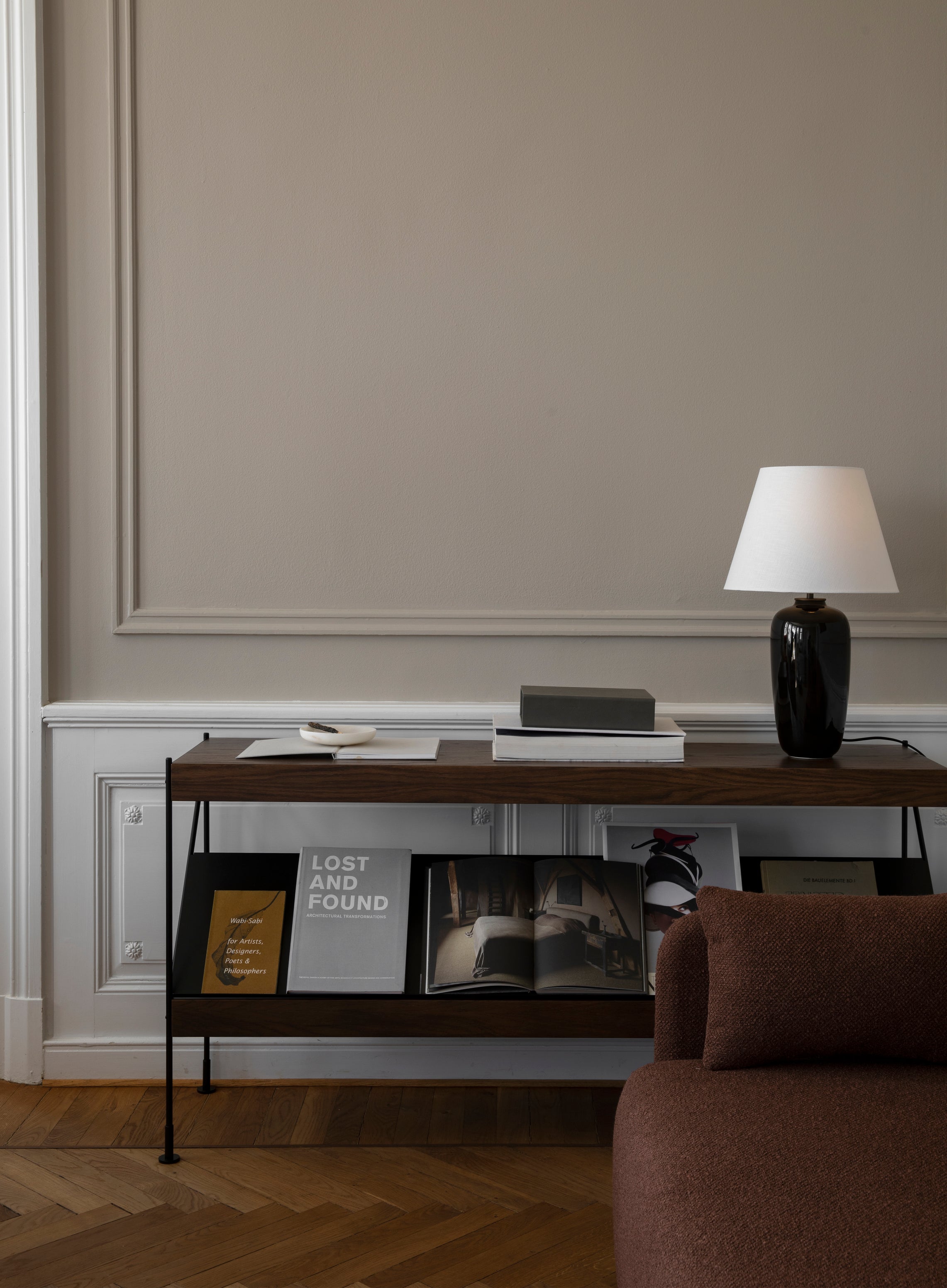 ZET Shelf black oak wood with black frame