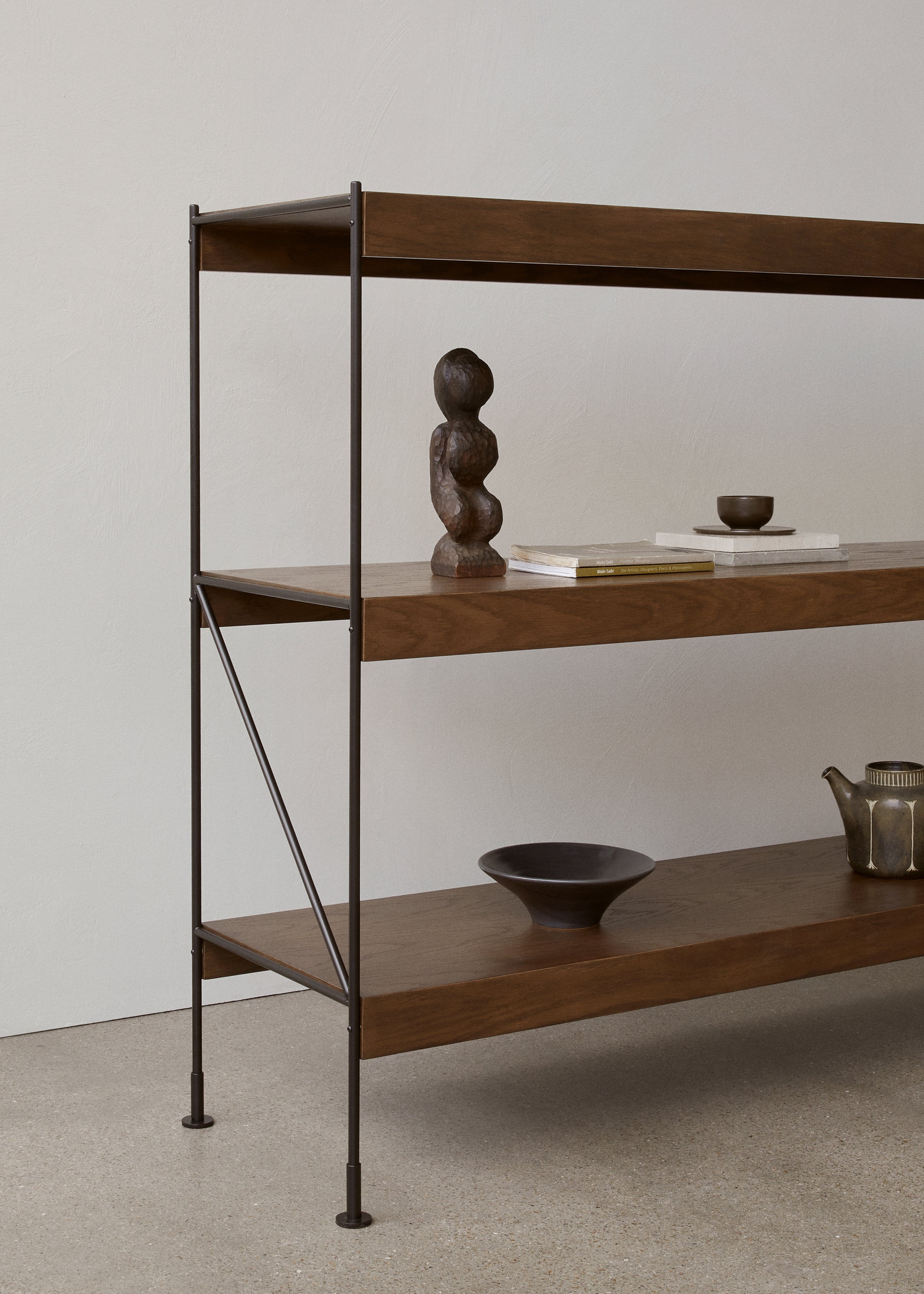 ZET Shelf black oak wood with black frame