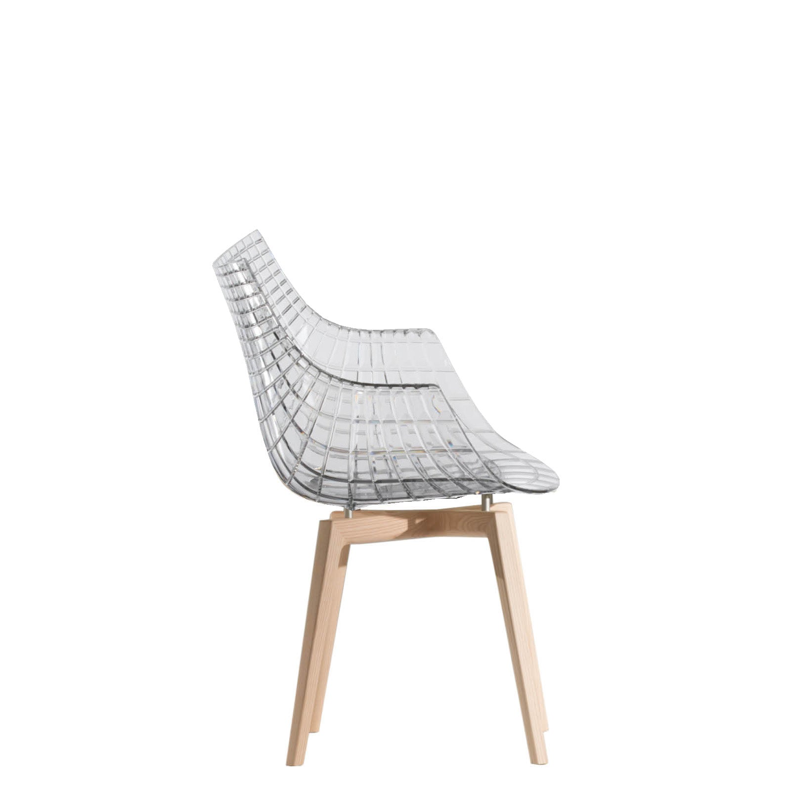 Transparent Meridiana chair with ash base
