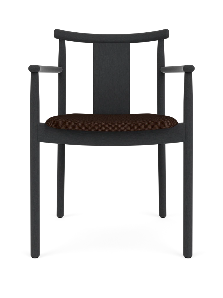 MERKUR chair black oak wood with brown seat