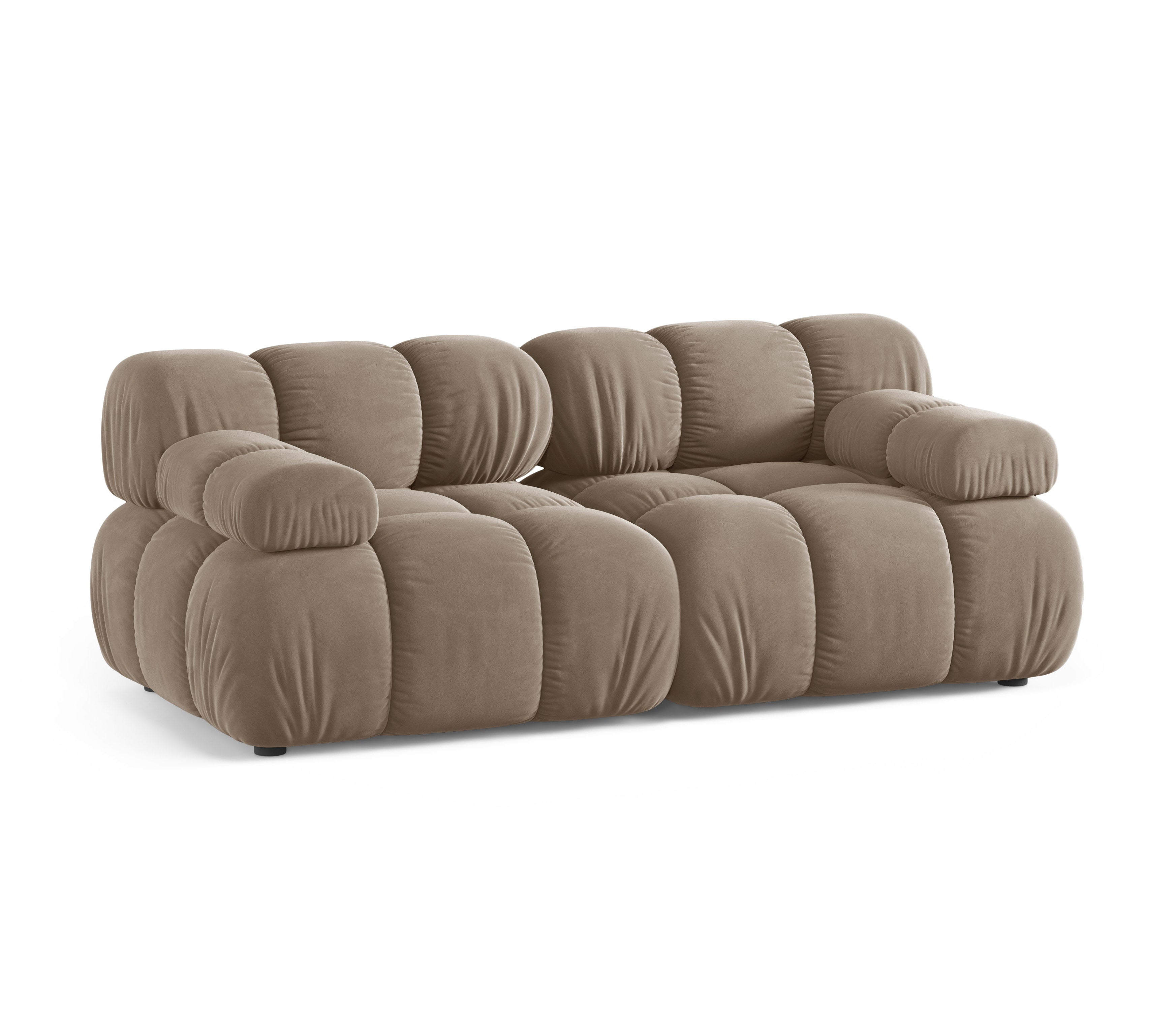 Sofá modulárna z jemného zamatového materiálu pre 2 osoby BELLIS cappuccino