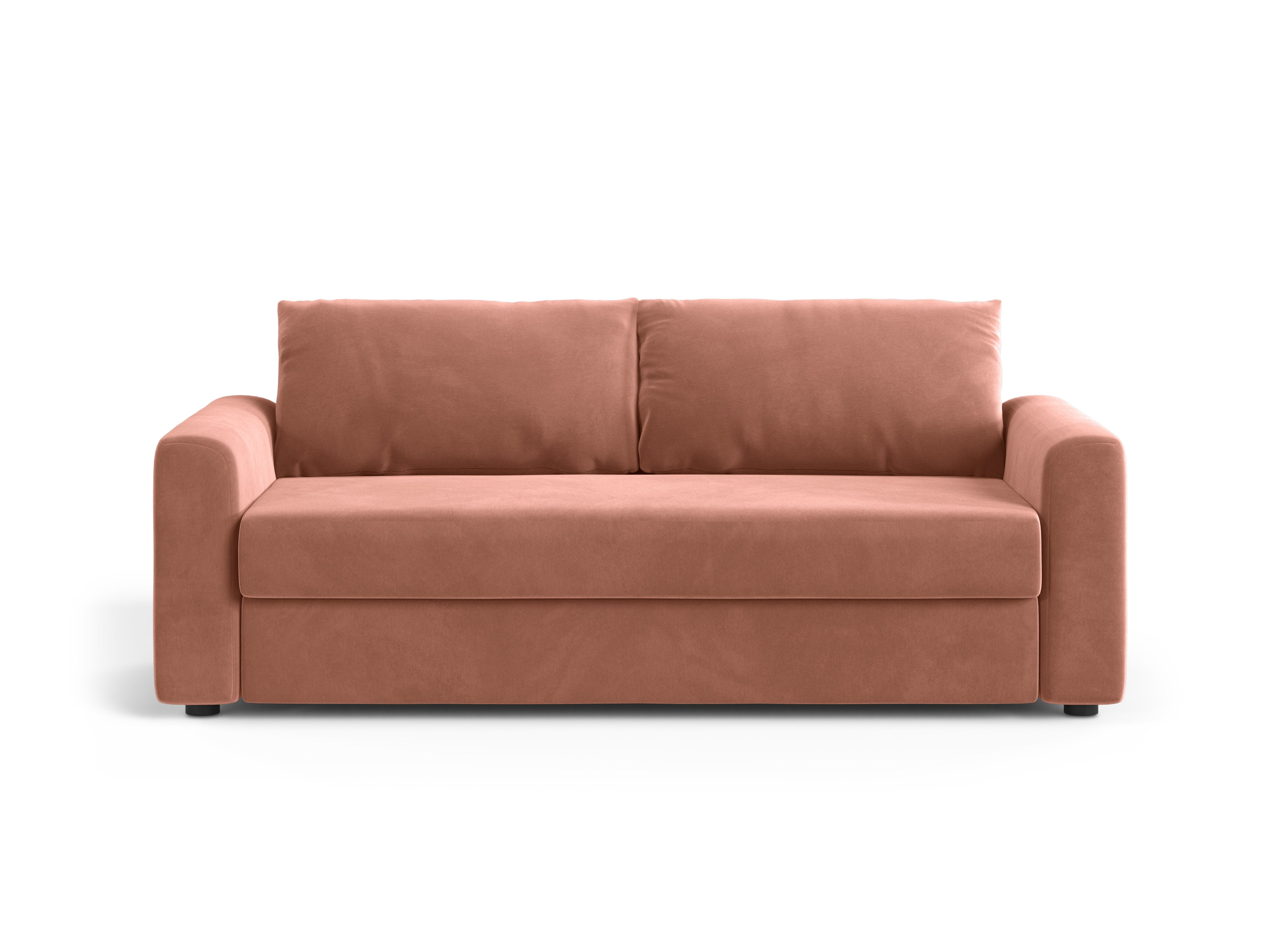 Sofa z jemného zamatového materiálu pre 3 osoby s funkciou spania DAVID ružová