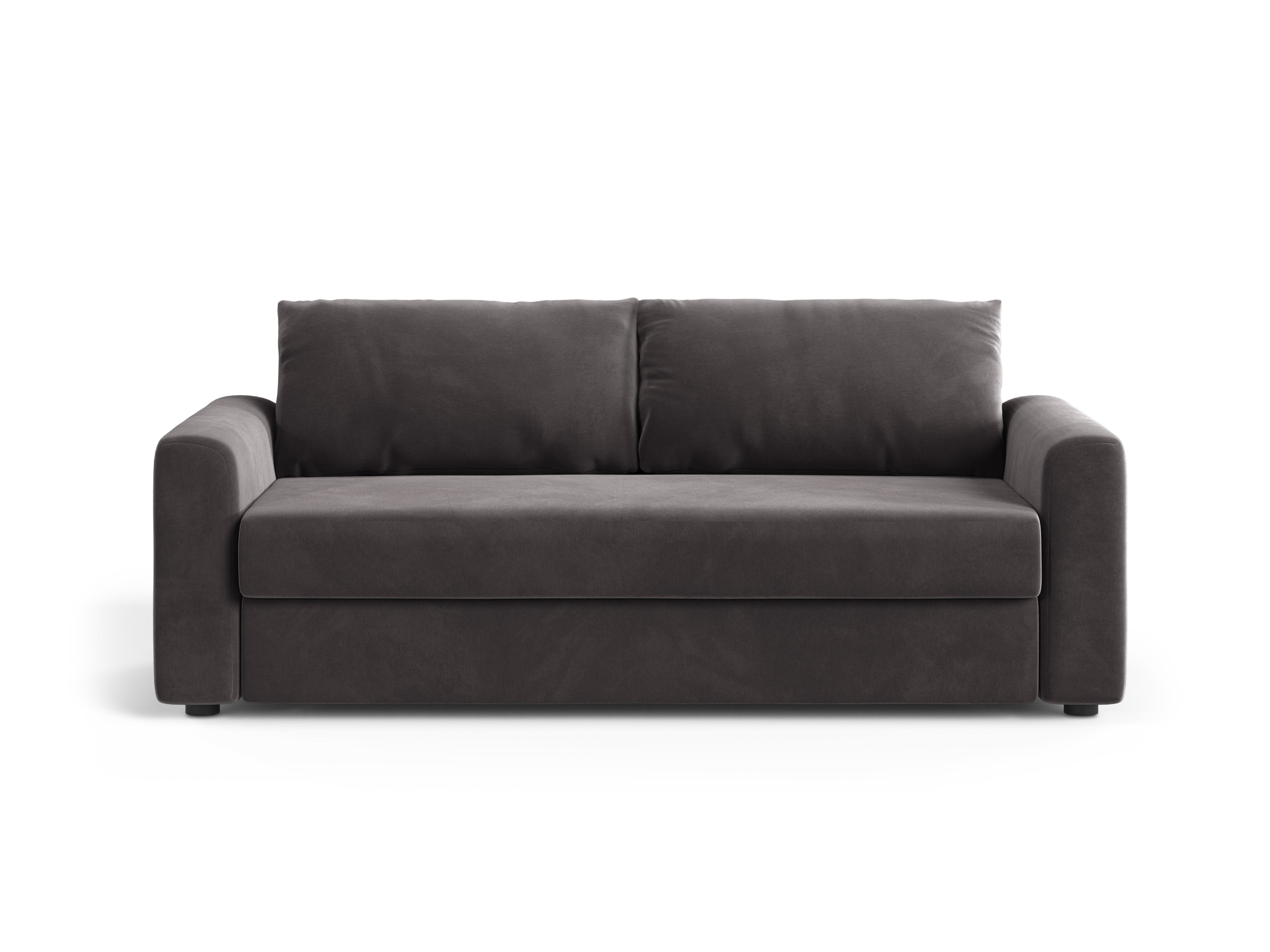 Sofa z jemného sametu pre 3 osoby s funkciou spania DAVID tmavo šedá