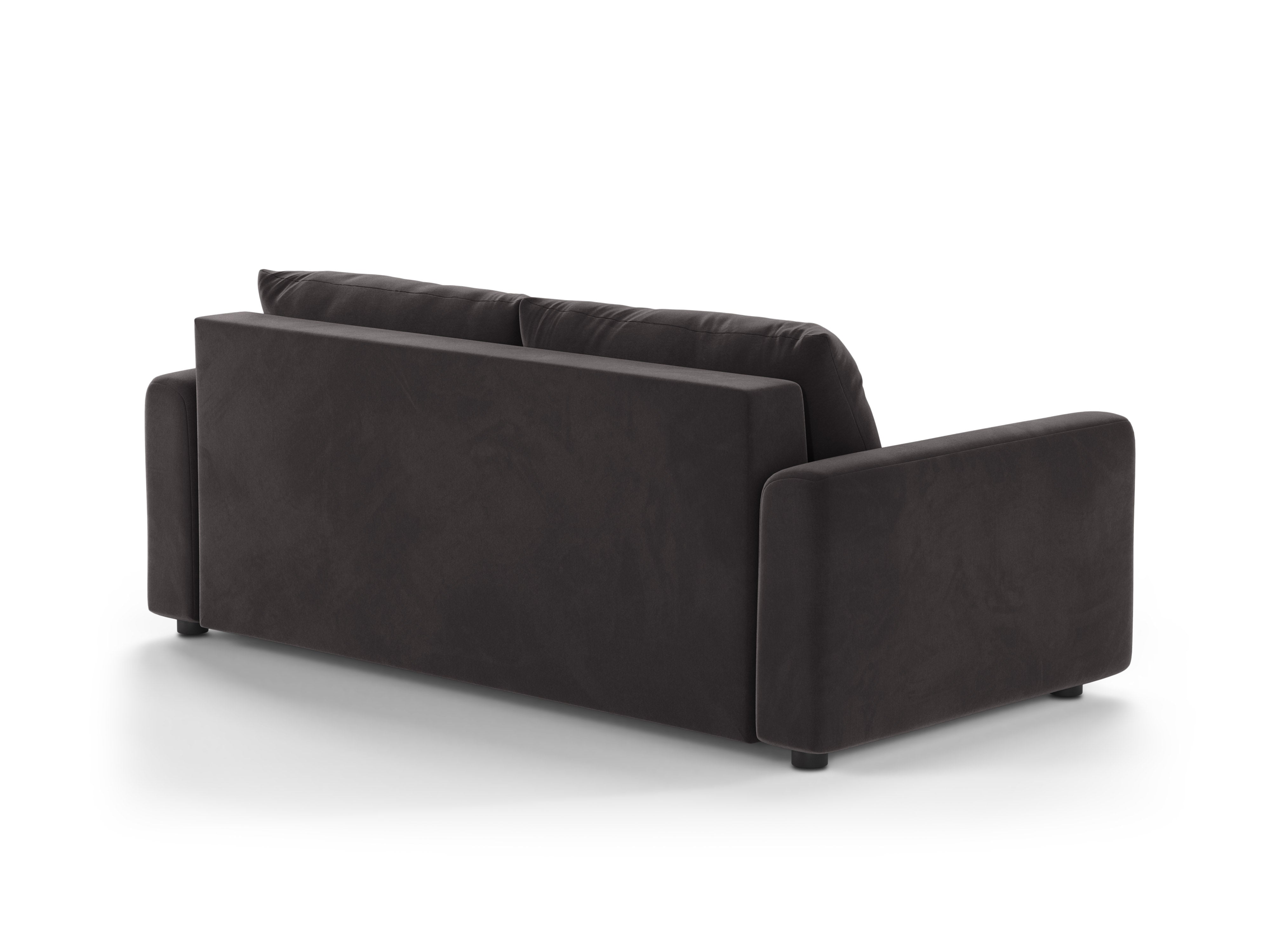 Sofa z jemného sametu pre 3 osoby s funkciou spania DAVID tmavo šedá