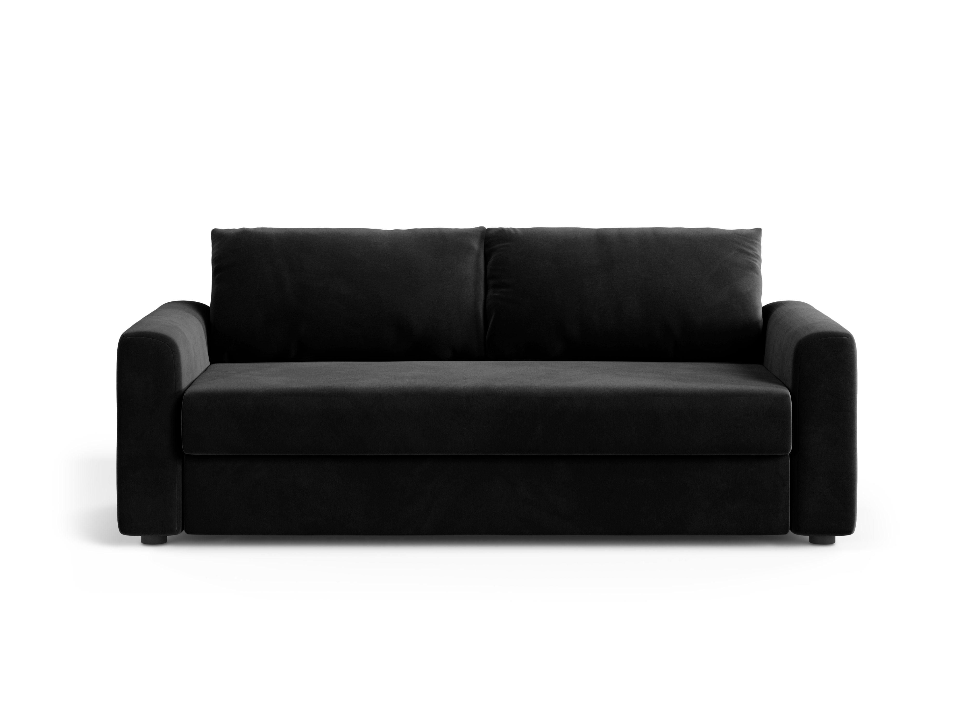 Black 3-Seater Velvet Sofa with Sleeping Function DAVID