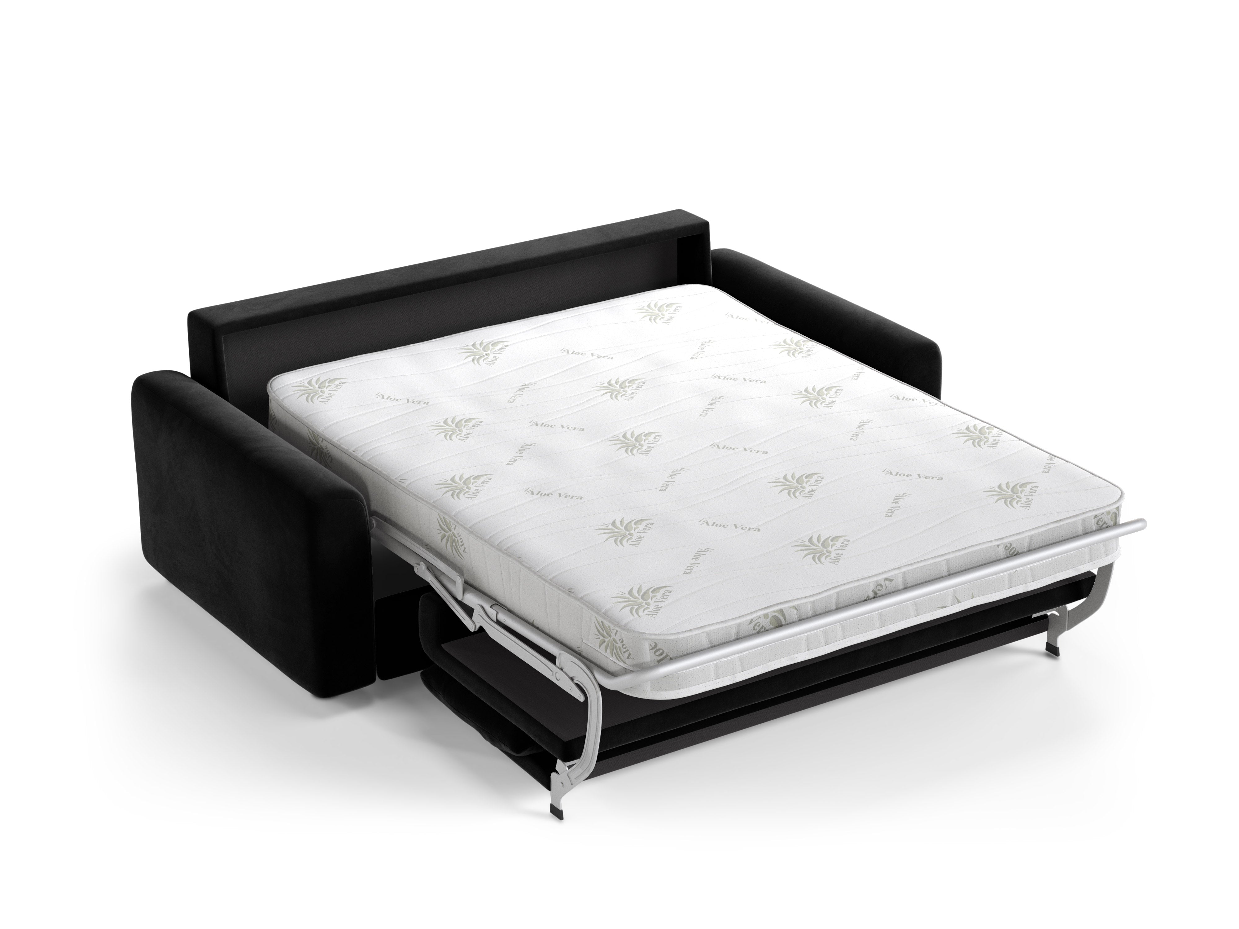 Black 3-Seater Velvet Sofa with Sleeping Function DAVID