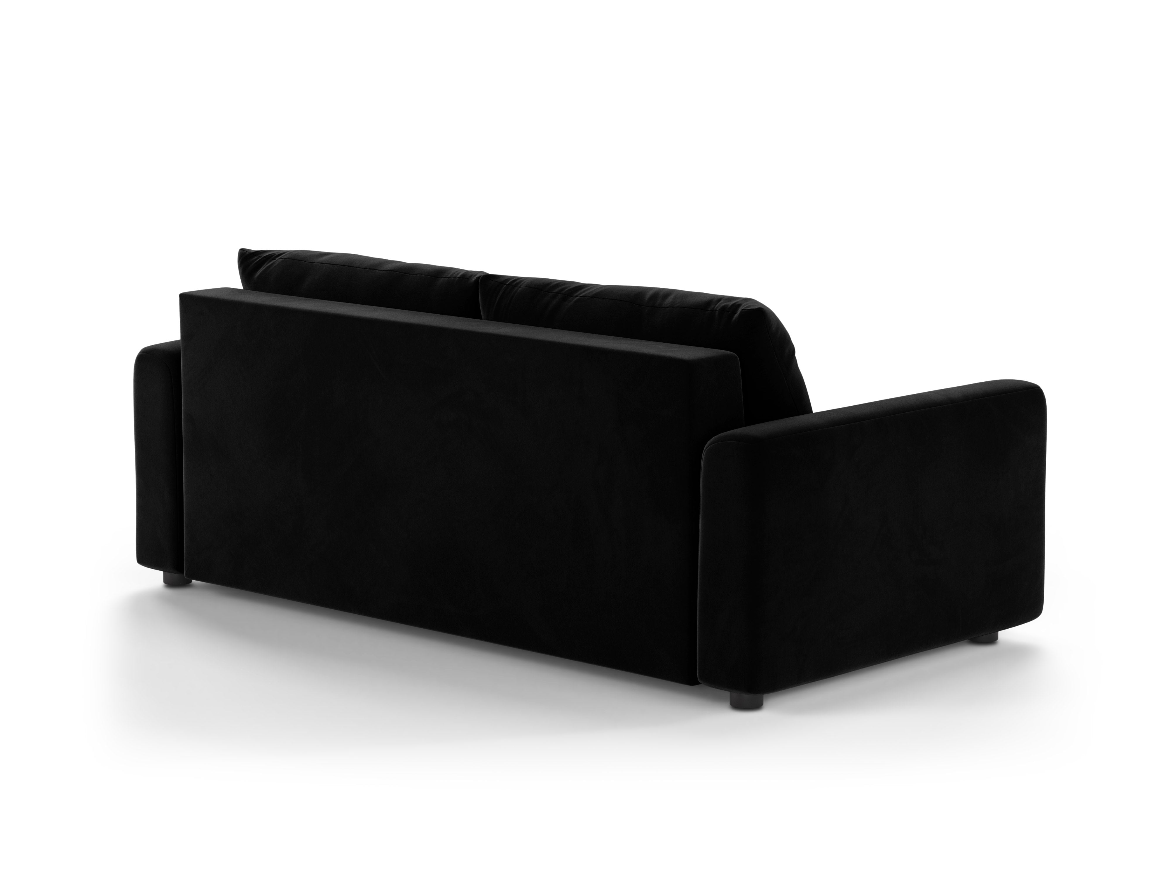 Black 3-Seater Velvet Sofa with Sleeping Function DAVID