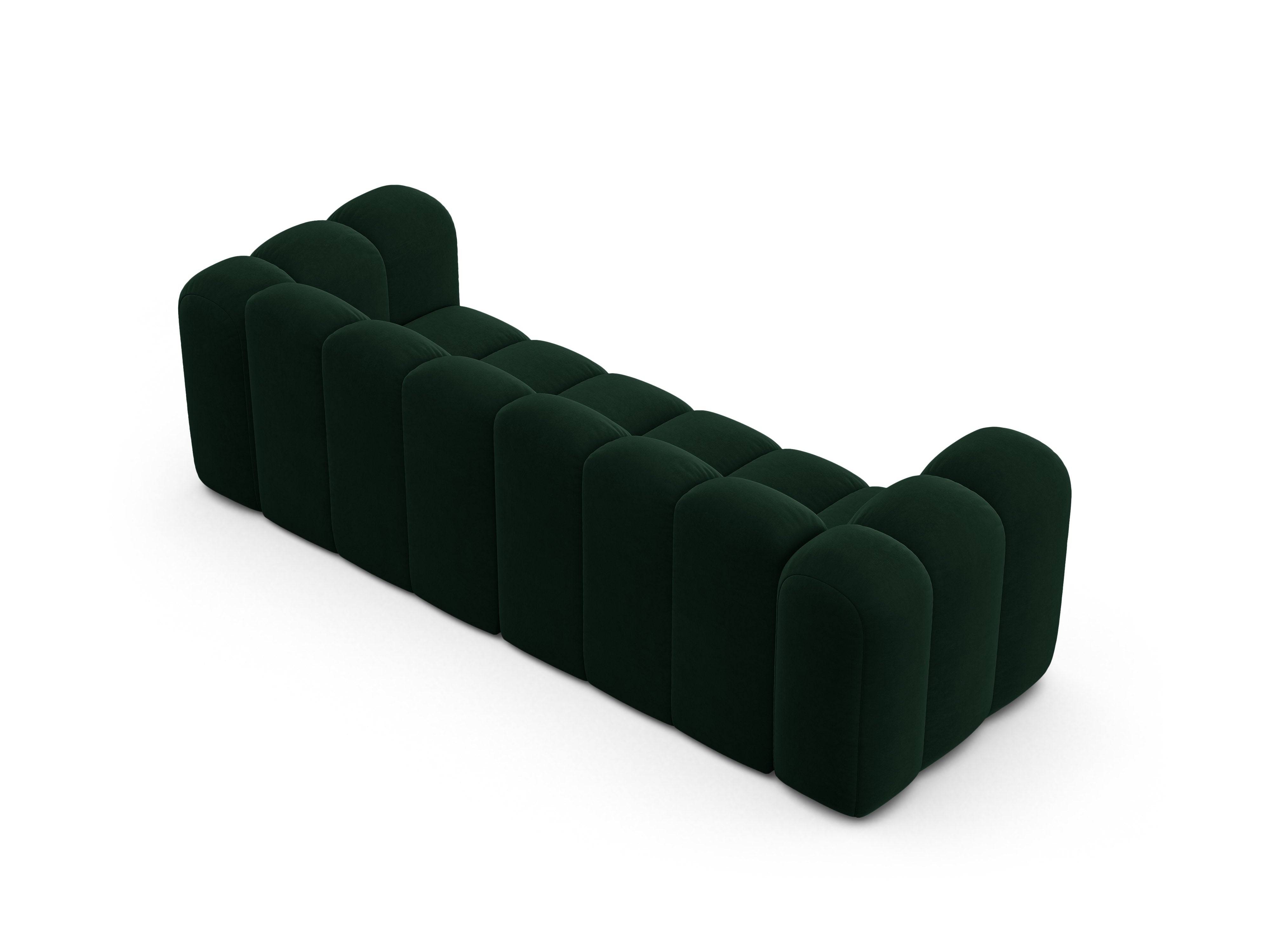Sofa z jemného velúru 3-miestna LUPINE fľaškovozelená