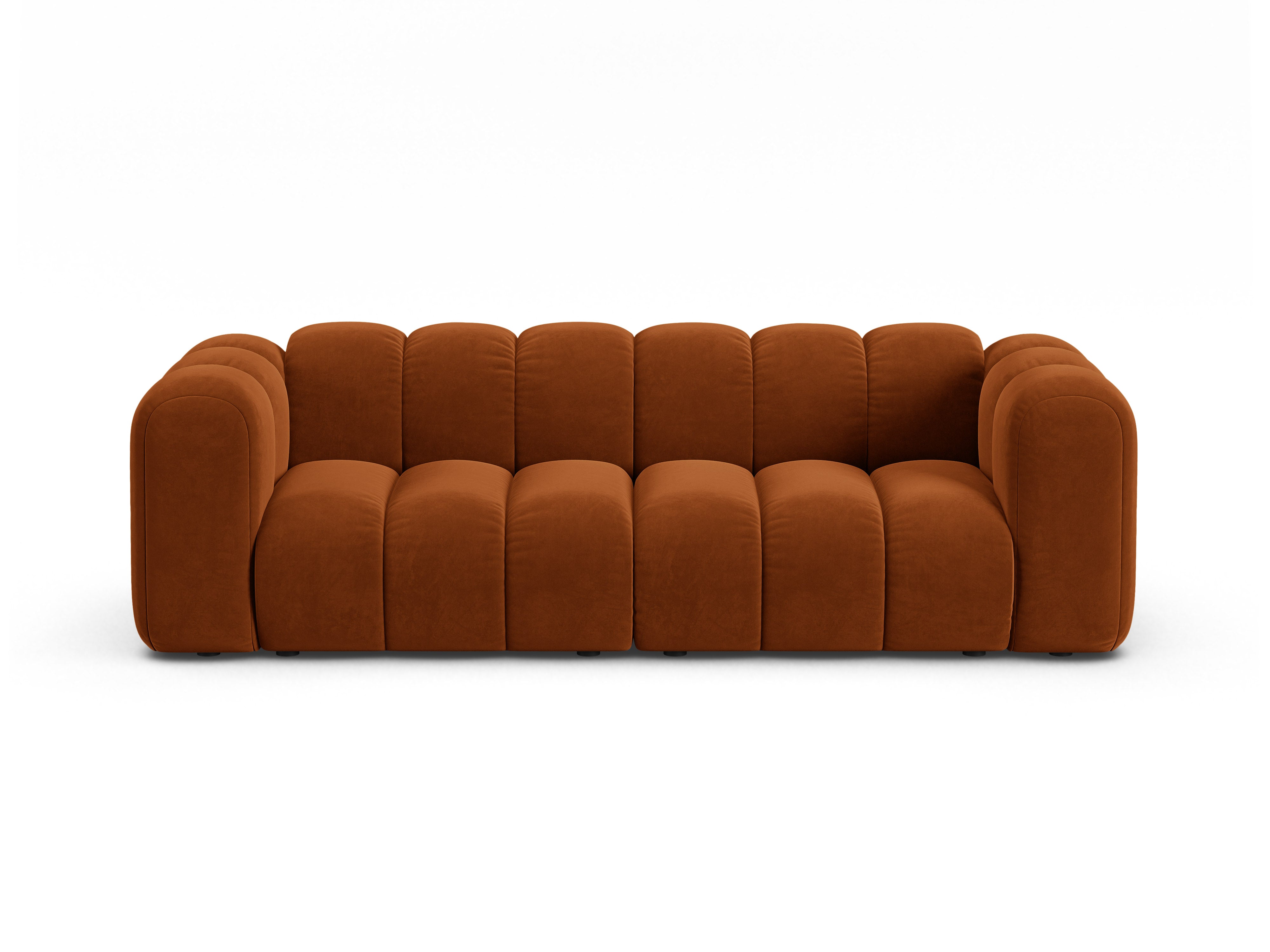 Sofa z jemného velúru 3-miestna LUPINE tehlová