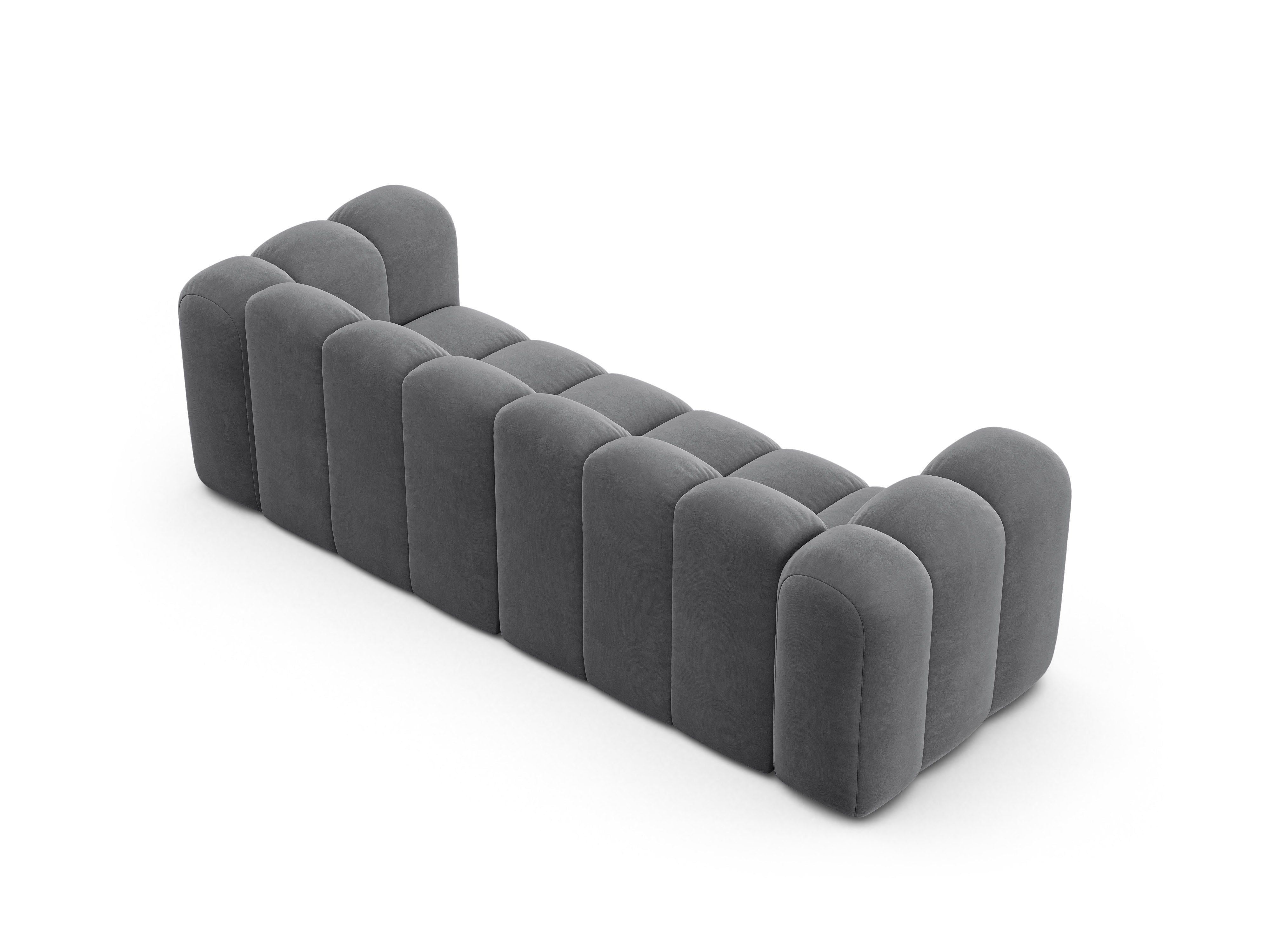 Sofa z jemného velúru 3-miestna LUPINE šedá