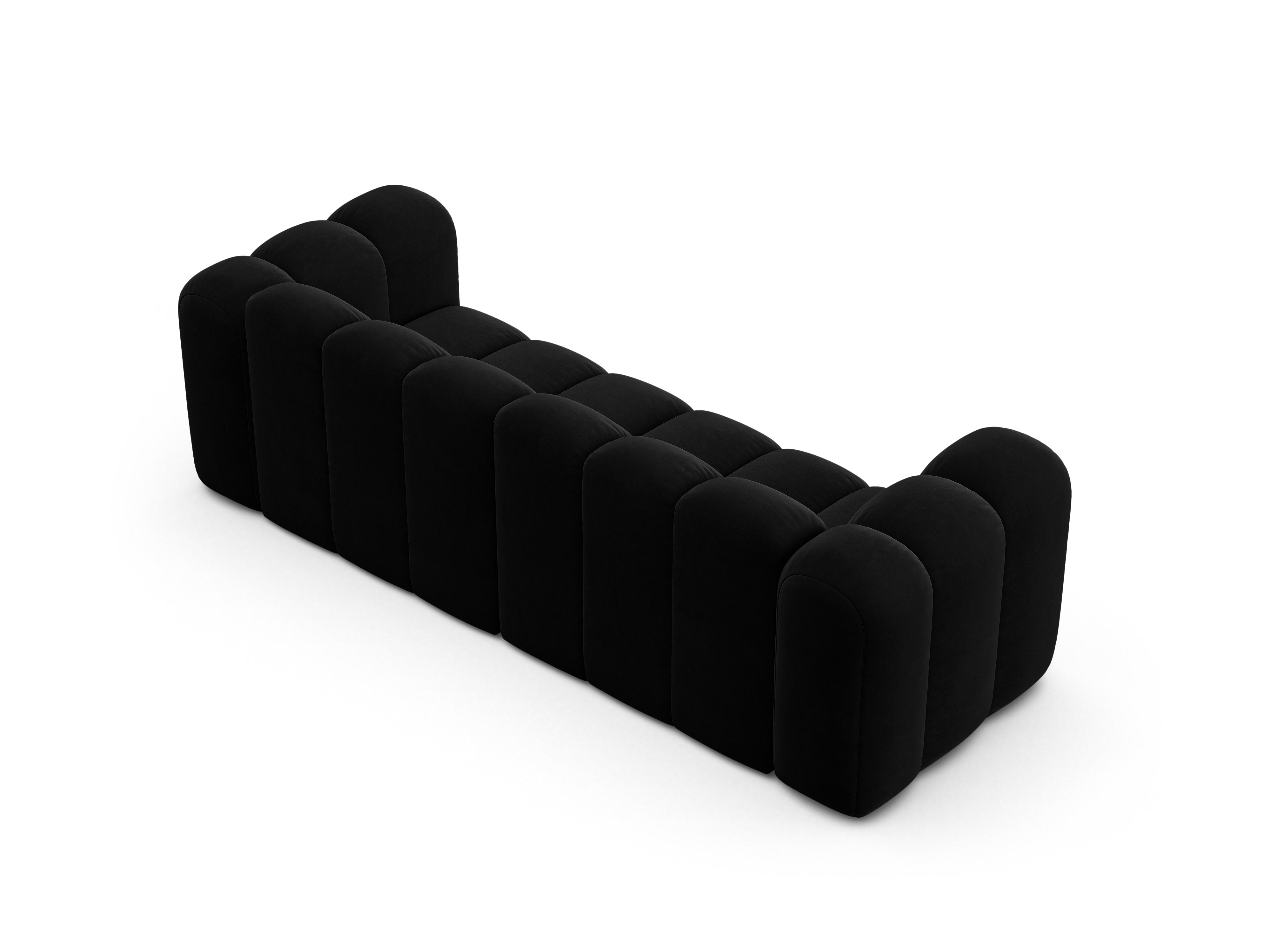 Sofa z jemného velúru 3-miestna LUPINE čierna