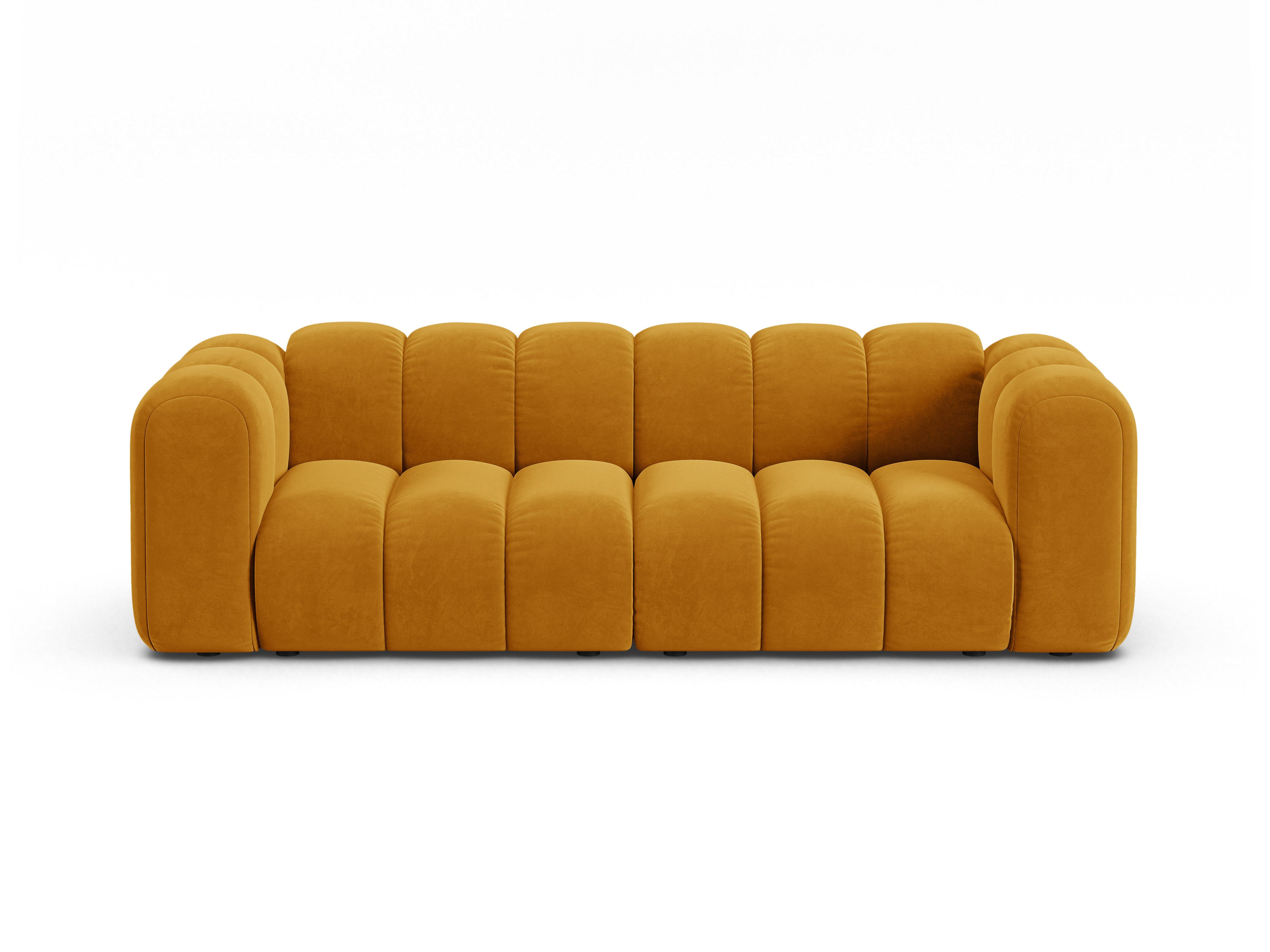 Sofa z jemného velúru 3-miestna LUPINE horčicová