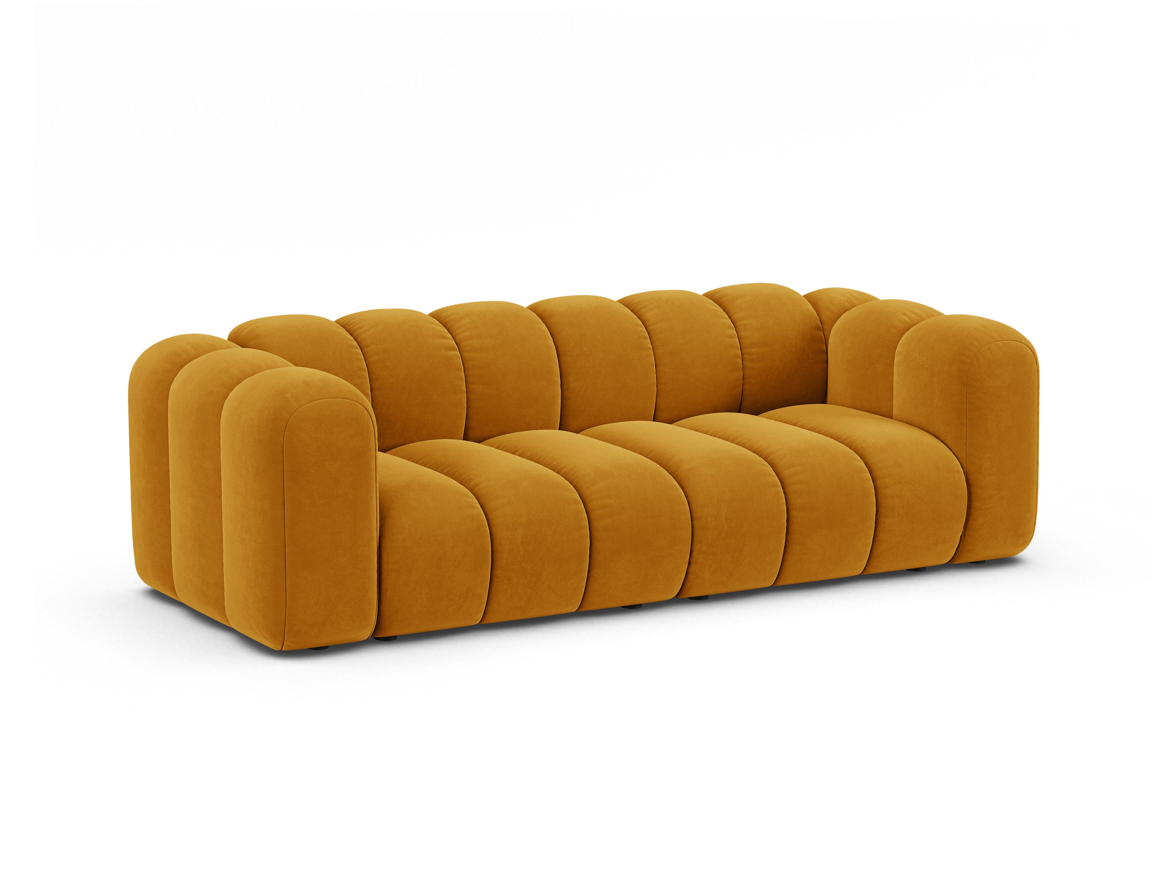 Sofa z jemného velúru 3-miestna LUPINE horčicová