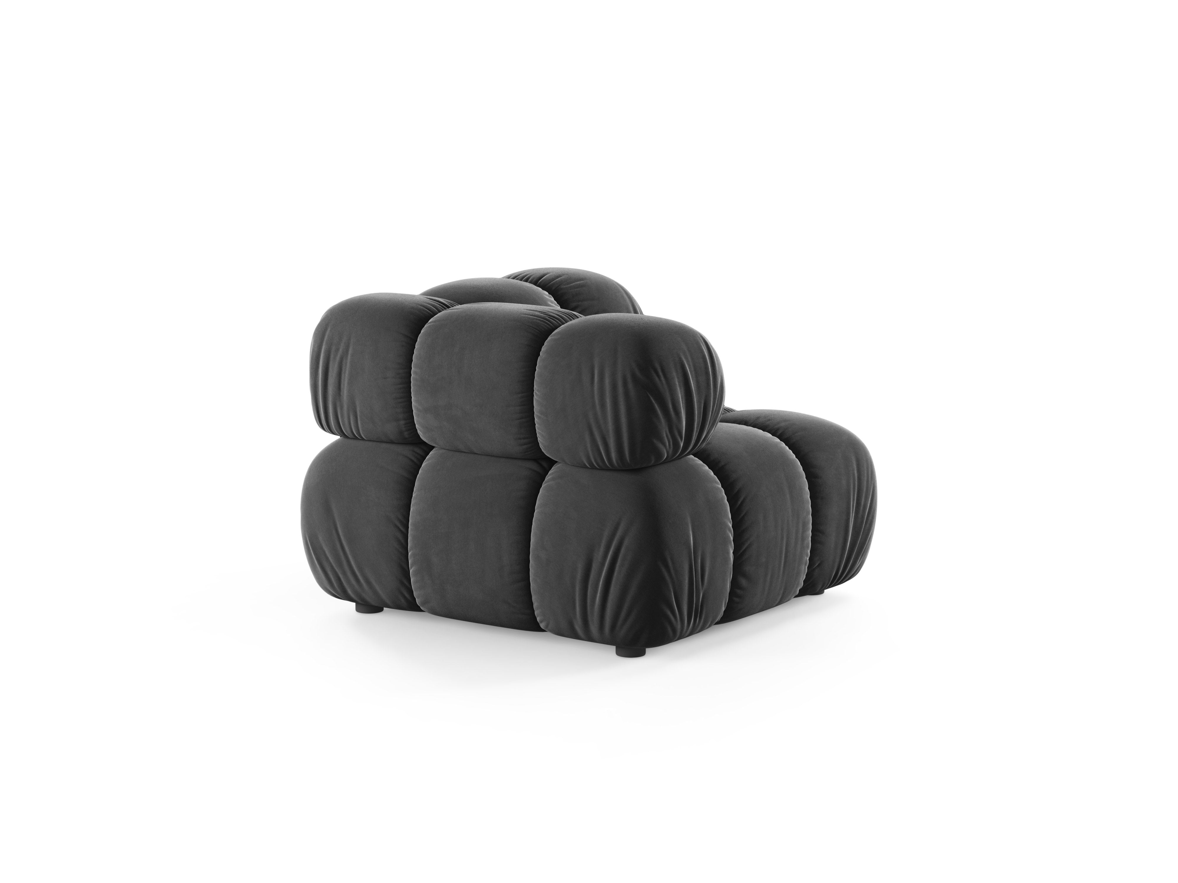 Sofa modulárna BELLIS - rohový modul tmavosivý zamat