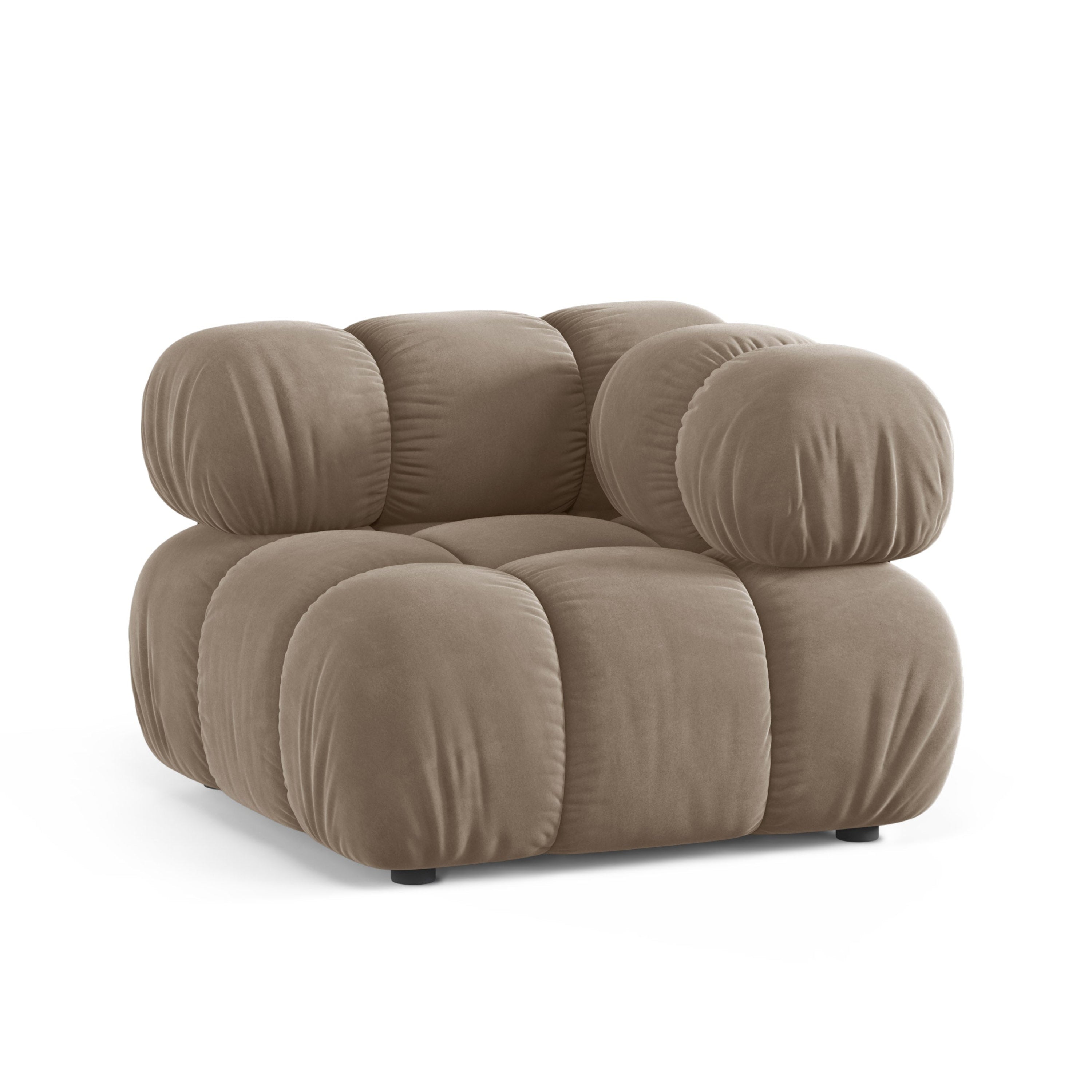 Sofa modulárna z jemného zamatového materiálu BELLIS - rohový modul v odtieni cappuccino