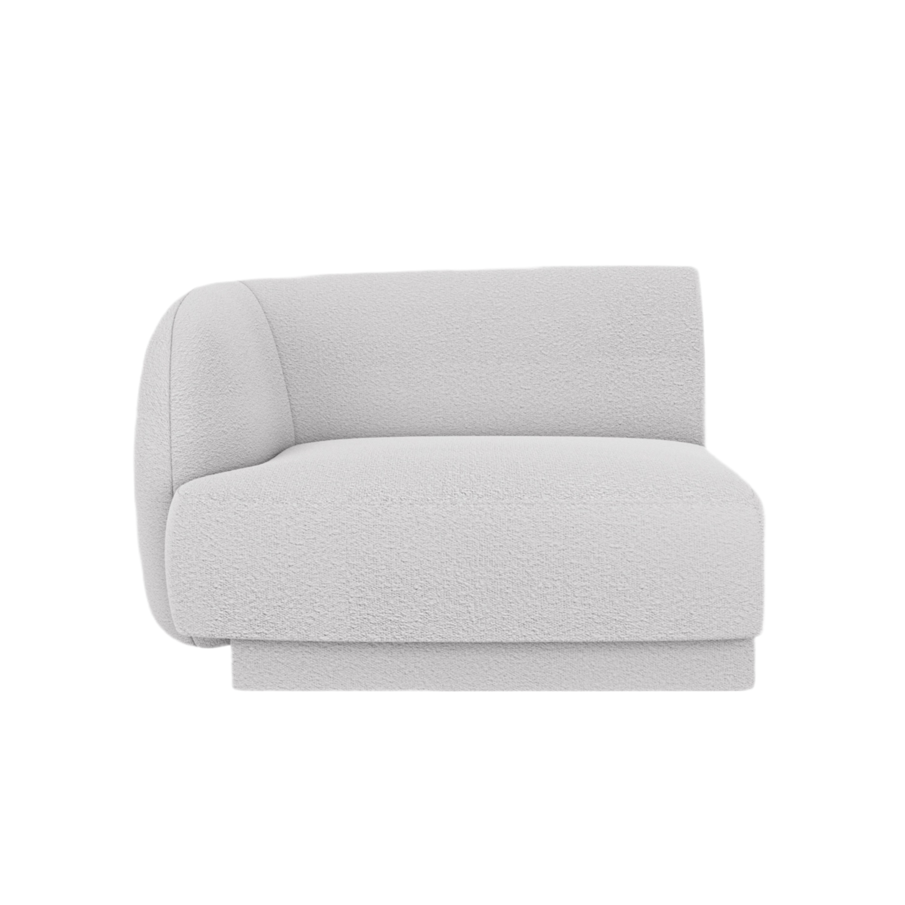 Sofa modulárna MILEY - modul ľavostranný svetlosivý boucle