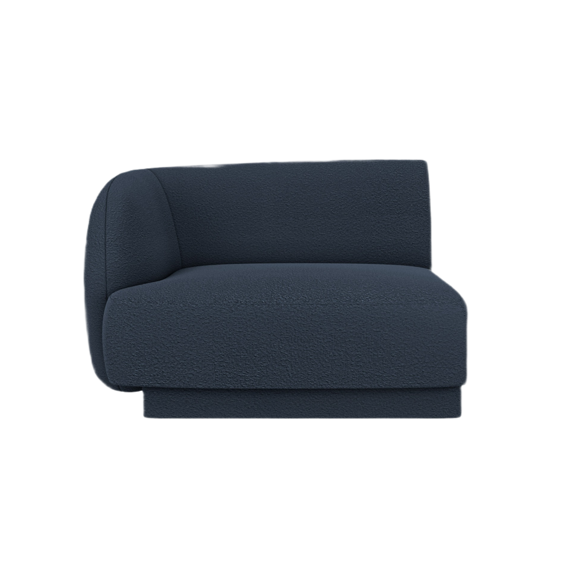 MILEY Modular Sofa - Left-Side Module in Dark Blue Boucle
