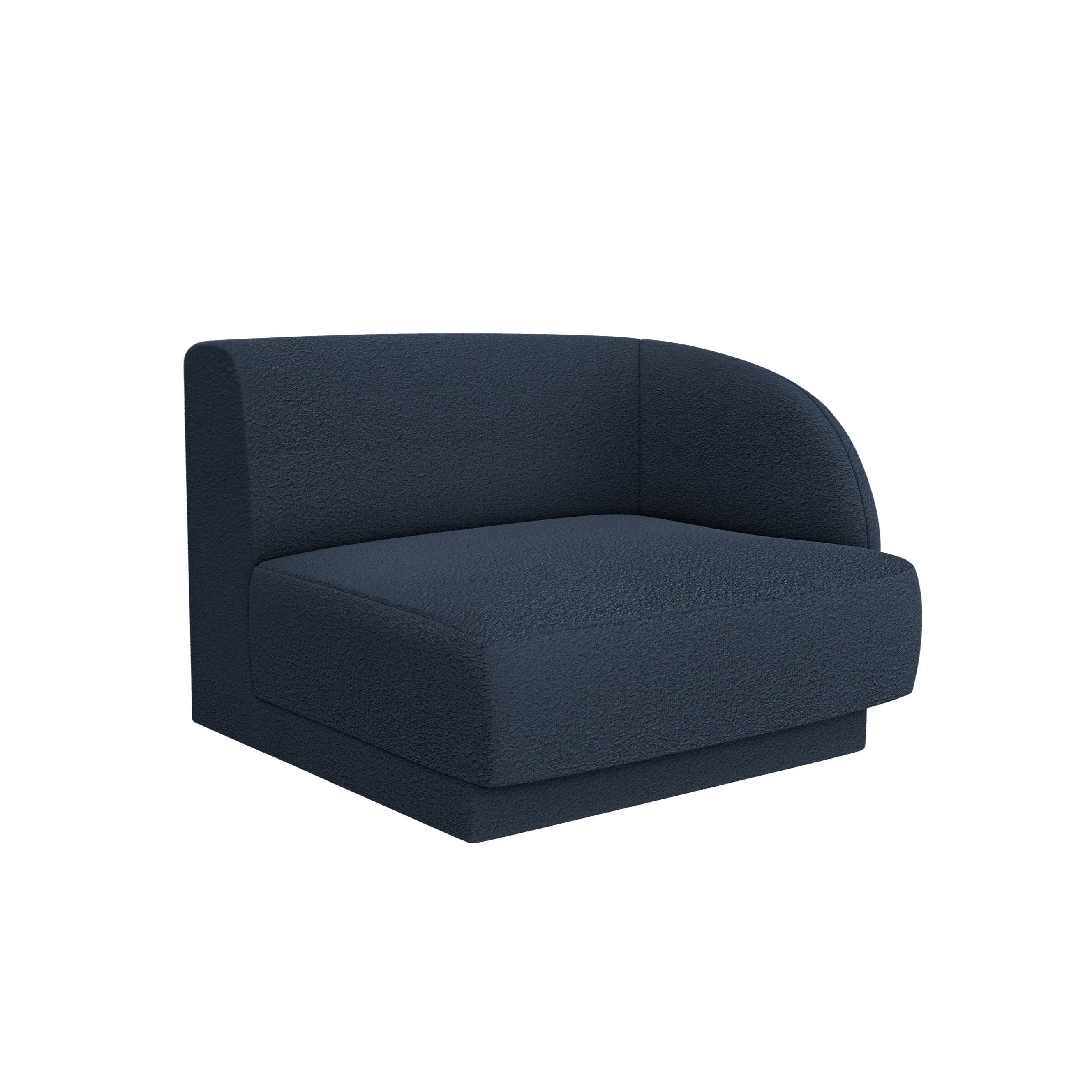 Sofa modulárna MILEY - pravý modul tmavomodrý boucle
